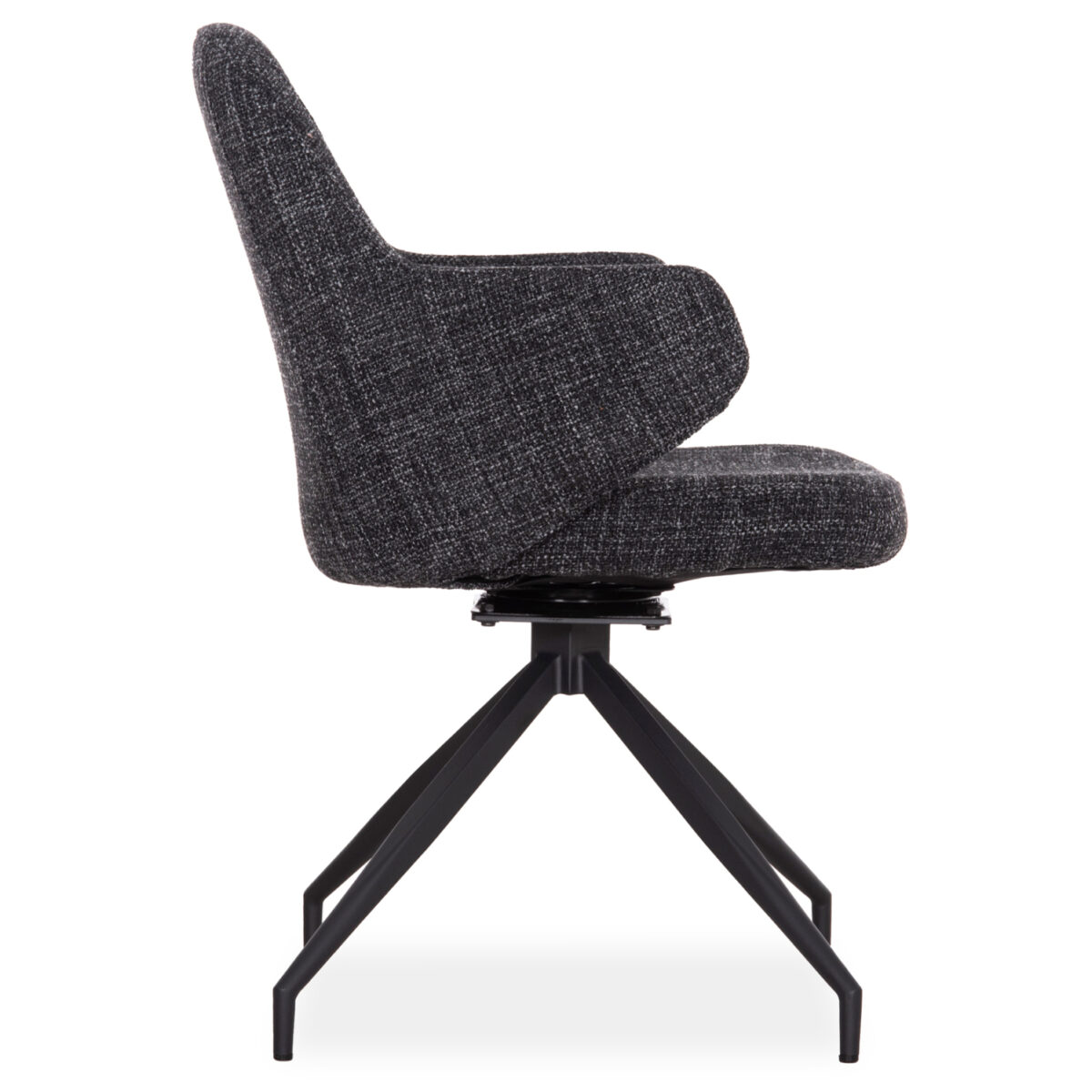 ΚΑΡΕΚΛΑ ΠΕΡΙΣΤΡΕΦΟΜΕΝΗ DOMINION SM18104 ΥΦΑΣΜΑ ΣΚΟΥΡΟ ΓΚΡΙ-ΜΕΤΑΛΛΟ 58x58x84Υεκ - Image 4