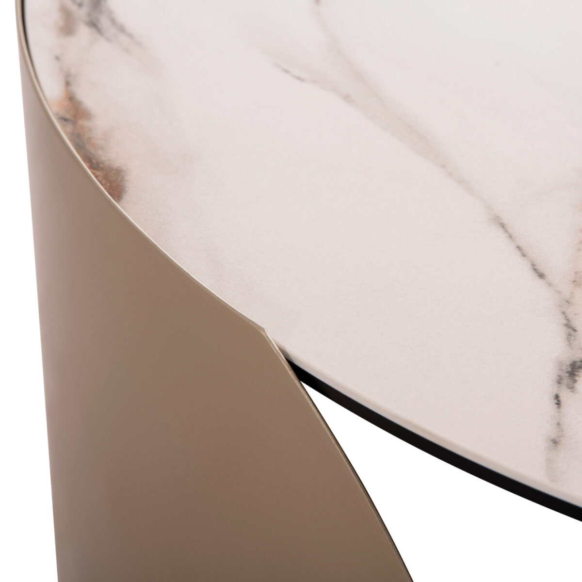 ΤΡΑΠΕΖΙ ΣΑΛΟΝΙΟΥ ΣΕΙΡΑ OBSESSION SM18089 ΚΕΡΑΜΙΚΟ TOP & ΓΥΑΛΙ-ΜΕΤΑΛΛΟ Φ80x35Yεκ - Image 5