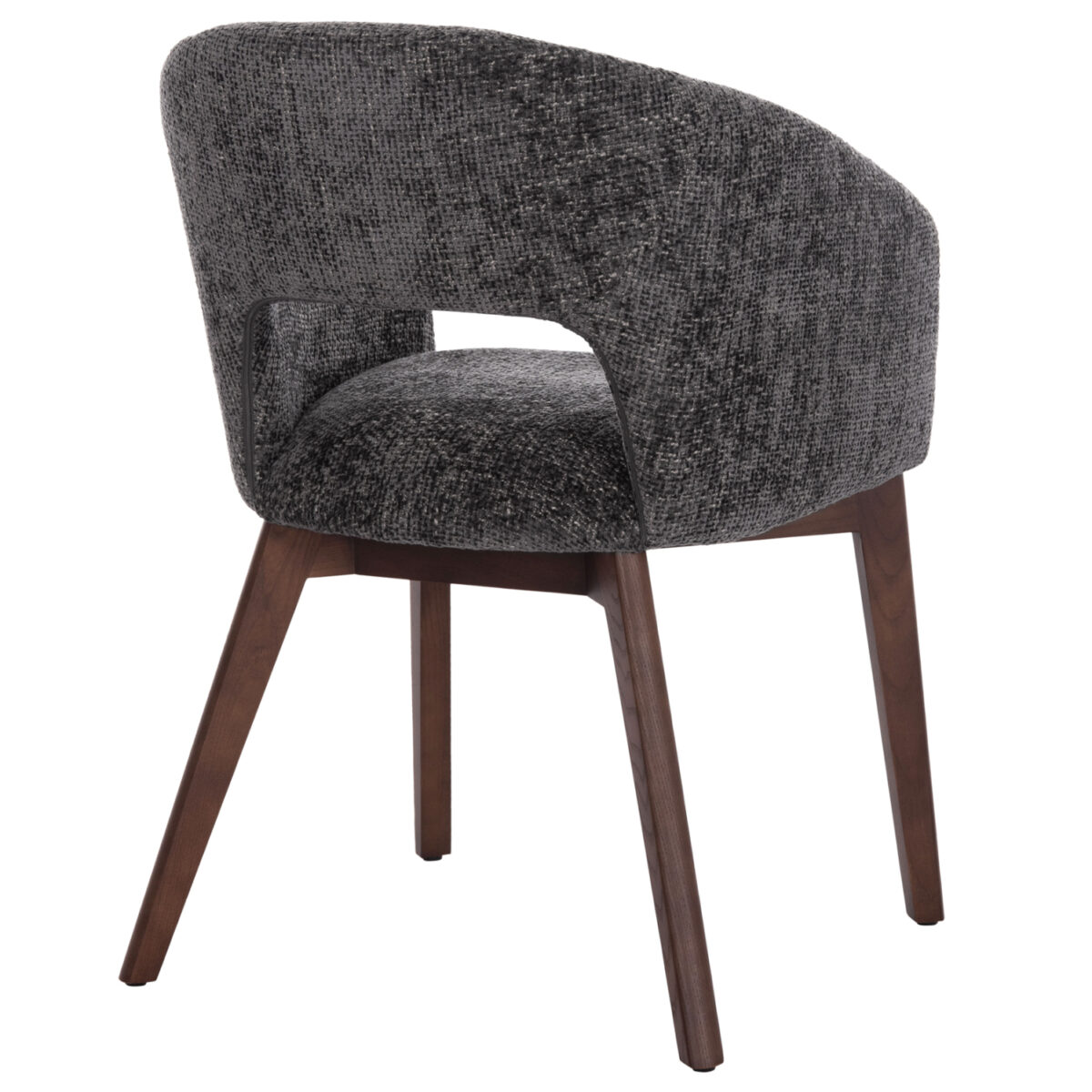 ΚΑΡΕΚΛΑ ΤΡΑΠΕΖΑΡΙΑΣ EMPIRE SM18103.01 ΥΦΑΣΜΑ ΣΚΟΥΡΟ ΓΚΡΙ-ΠΟΔΙΑ ΦΡΑΞΙΝΟΥ ΚΑΡΥΔΙ 55x56x78Υ - Image 5