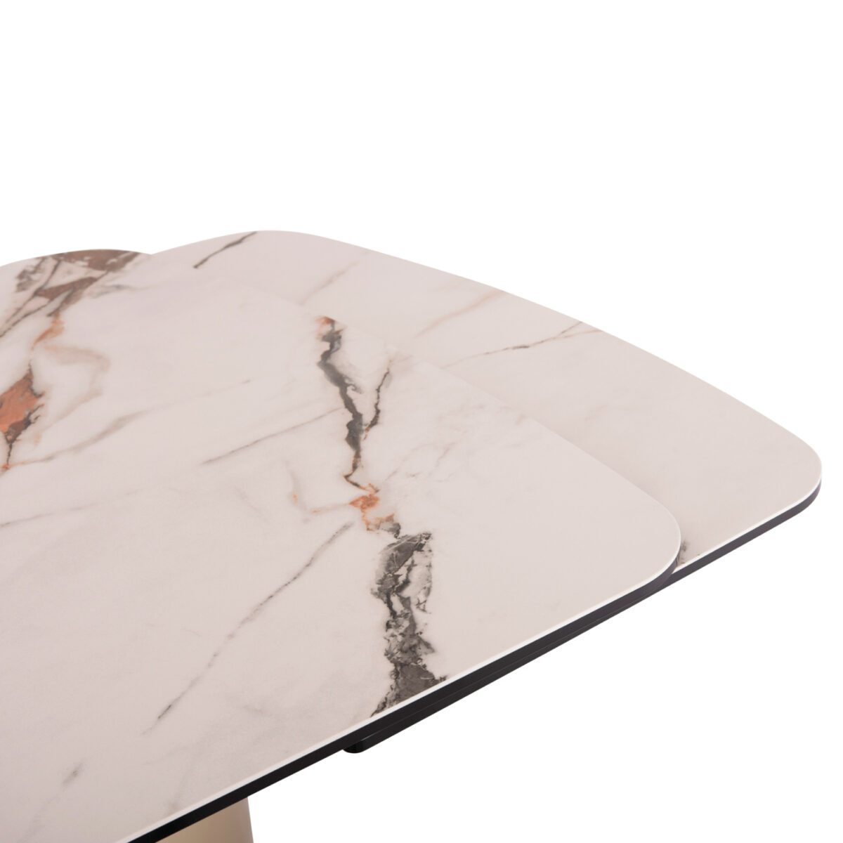 ΤΡΑΠΕΖΙ ΤΡΑΠΕΖΑΡΙΑΣ ΕΠΕΚΤΕΙΝΟΜΕΝΟ ΣΕΙΡΑ OBSESSION SM18086 ΚΕΡΑΜΙΚΟ TOP ΜΕ ΓΥΑΛΙ-ΜΕΤΑΛΛΟ 300x100x77Υ - Image 6