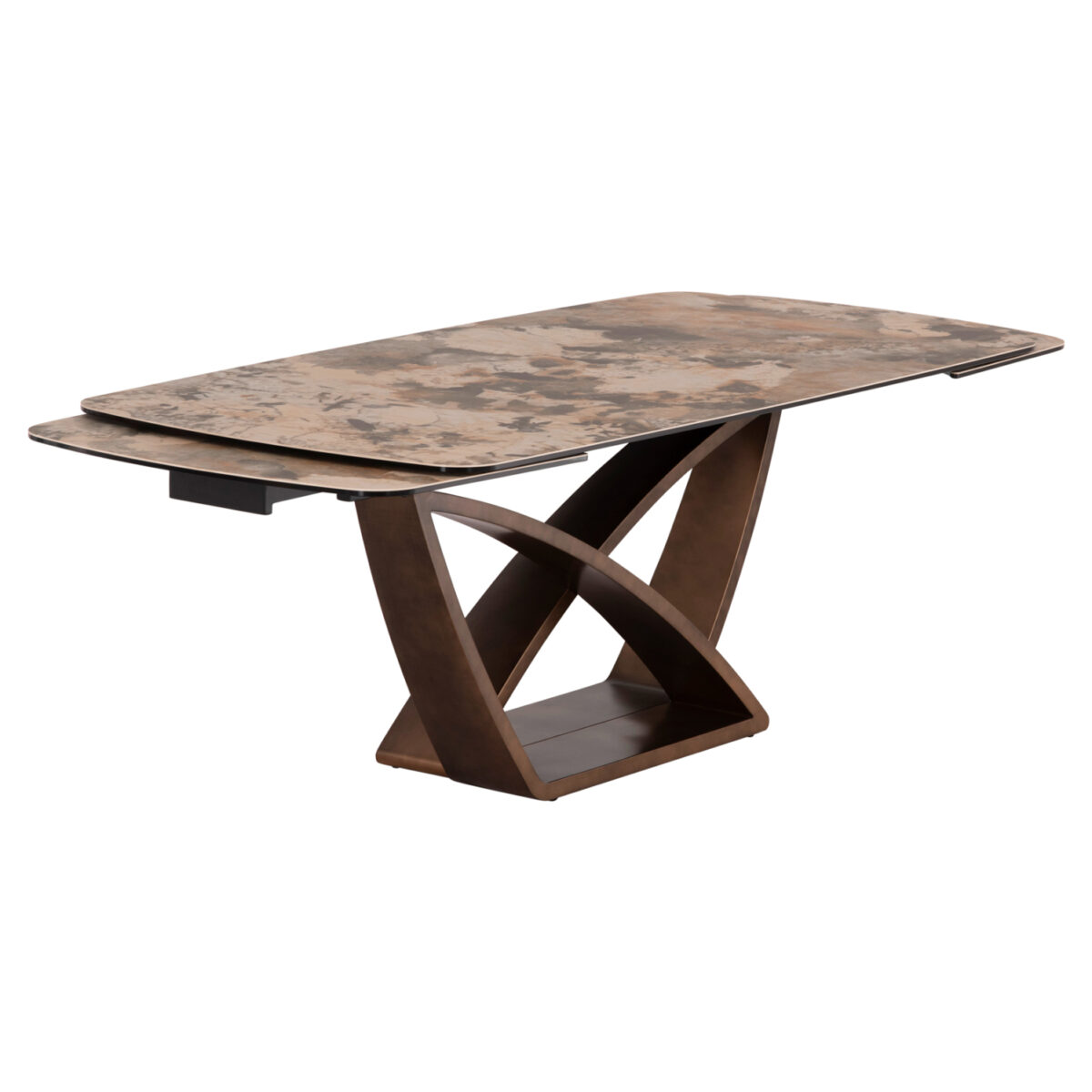 ΤΡΑΠΕΖΙ ΤΡΑΠΕΖΑΡΙΑΣ ΕΠΕΚΤΕΙΝΟΜΕΝΟ EMPIRE SM18094 ΚΕΡΑΜΙΚΟ-ΜΕΤΑΛΛΟ 200(50+50)x100x77Υ - Image 6