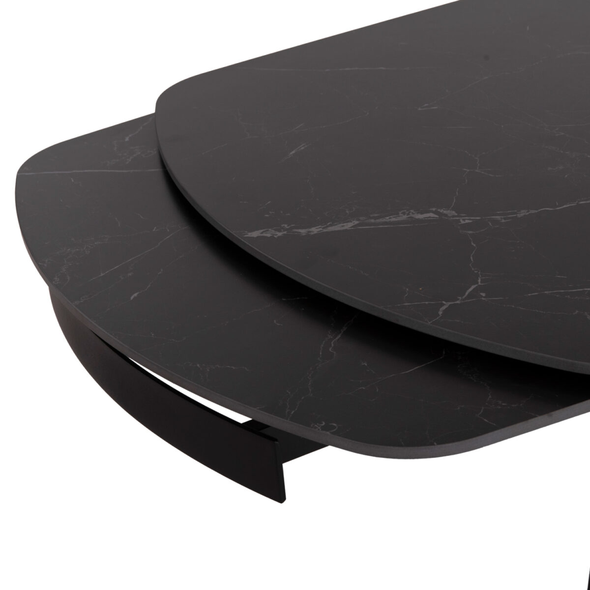 ΤΡΑΠΕΖΙ ΤΡΑΠΕΖΑΡΙΑΣ ΕΠΕΚΤΕΙΝΟΜΕΝΟ MEMNON SM18098 ΚΕΡΑΜΙΚΟ TOP-ΜΕΤΑΛΛΟ ΜΑΥΡΟ 180x90x76Υ - Image 6