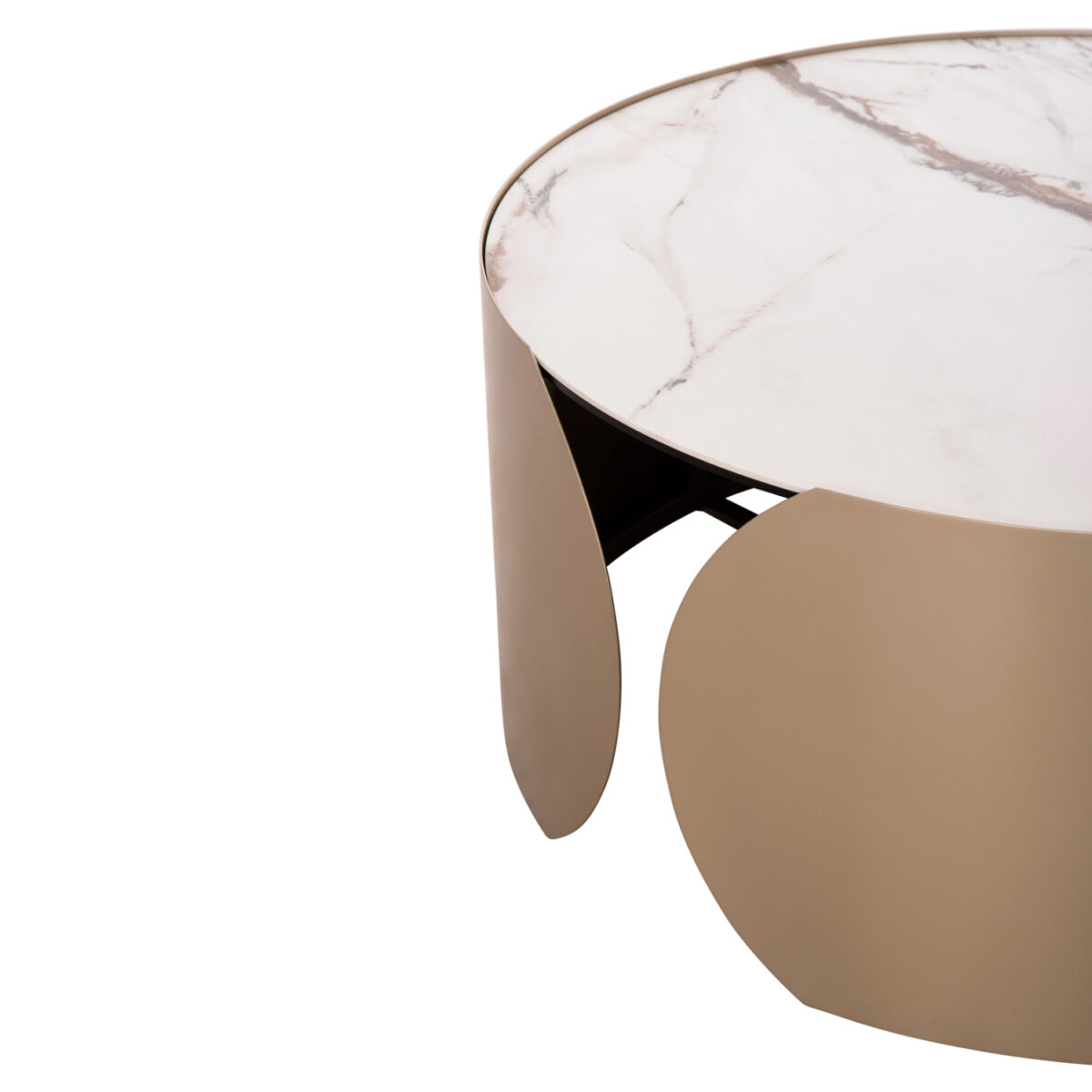 ΤΡΑΠΕΖΙ ΣΑΛΟΝΙΟΥ ΣΕΙΡΑ OBSESSION SM18089 ΚΕΡΑΜΙΚΟ TOP & ΓΥΑΛΙ-ΜΕΤΑΛΛΟ Φ80x35Yεκ - Image 6