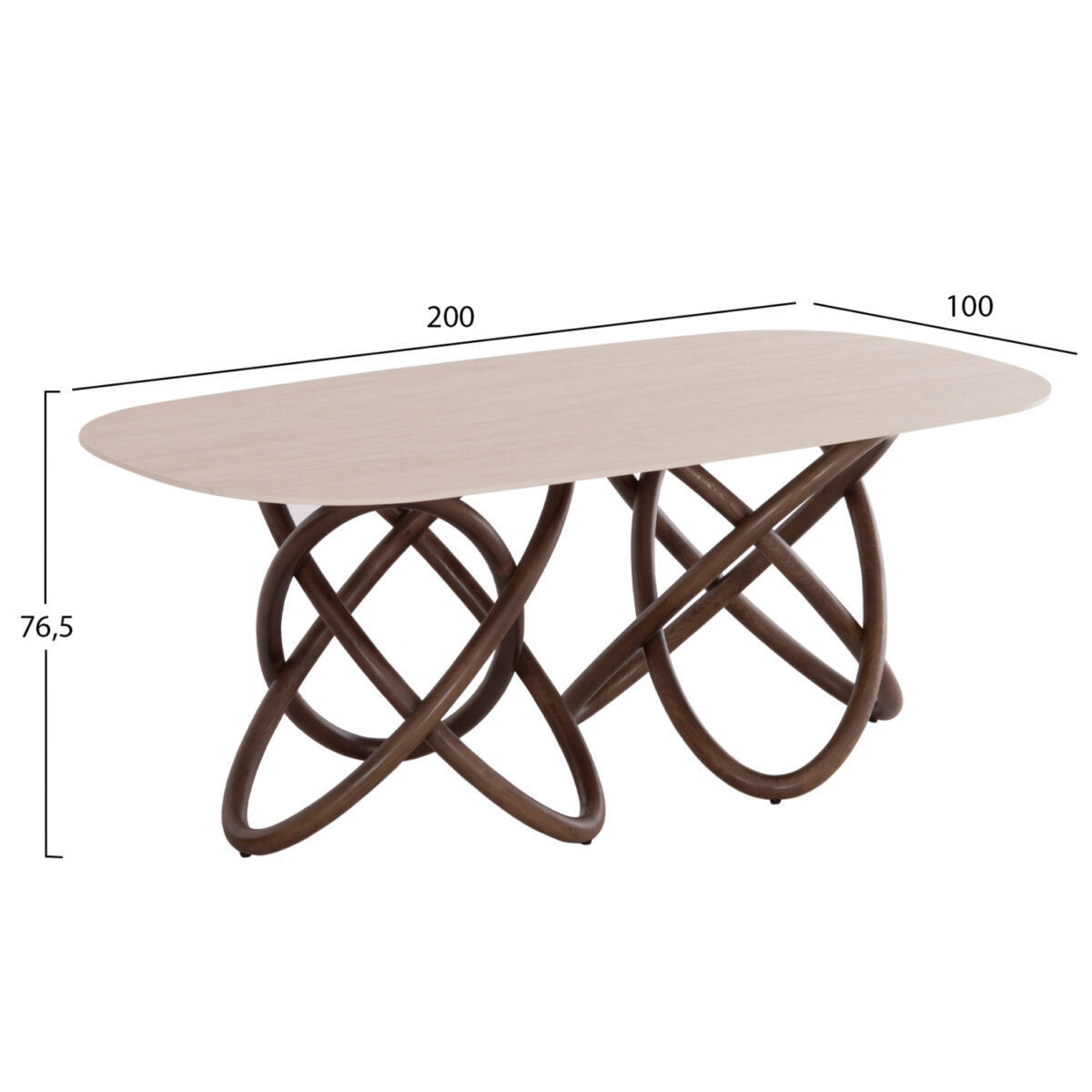ΤΡΑΠΕΖΙ ORBITER SM18093.01 ΕΚΡΟΥ ΚΕΡΑΜΙΚΟ TOP-ΠΟΔΙΑ ΦΡΑΞΙΝΟΥ ΚΑΡΥΔΙ 200x100x76,5Υεκ - Image 7