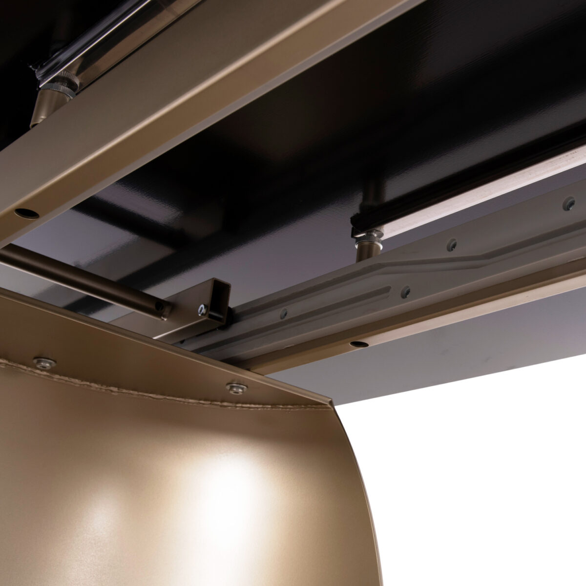 ΤΡΑΠΕΖΙ ΤΡΑΠΕΖΑΡΙΑΣ ΕΠΕΚΤΕΙΝΟΜΕΝΟ ΣΕΙΡΑ OBSESSION SM18086 ΚΕΡΑΜΙΚΟ TOP ΜΕ ΓΥΑΛΙ-ΜΕΤΑΛΛΟ 300x100x77Υ - Image 8