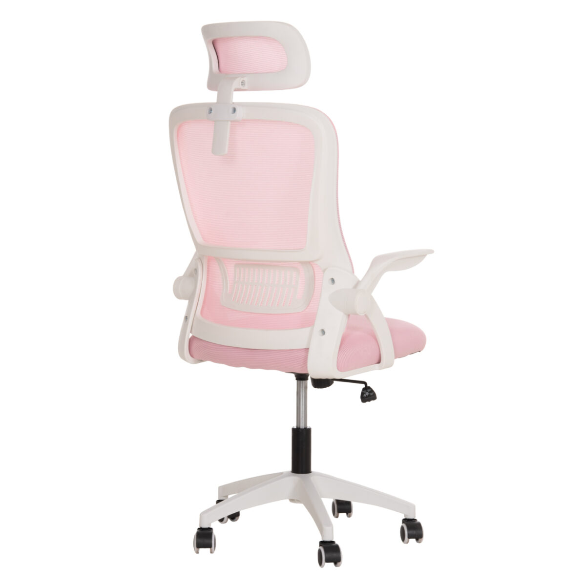 ΚΑΡΕΚΛΑ ΓΡΑΦΕΙΟΥ BLAZER HM1205.04 ΡΟΖ MESH-ΛΕΥΚΟΣ ΣΚΕΛΕΤΟΣ NYLON 60,5x47x85,5Υεκ. - Image 5