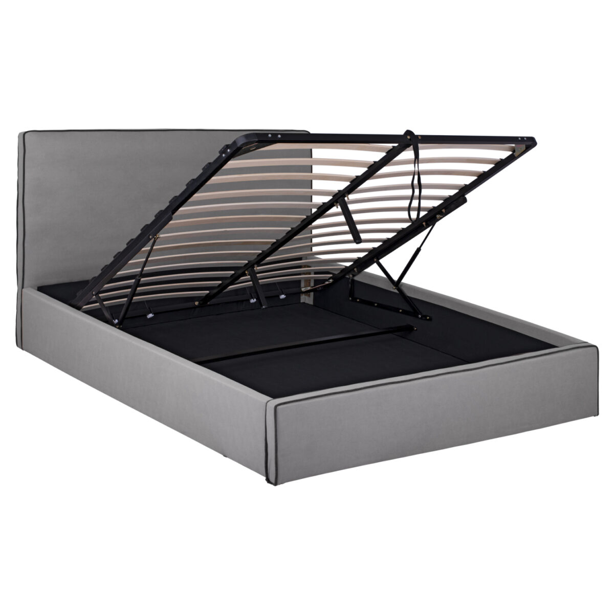 ΚΡΕΒΑΤΙ ΔΙΠΛΟ ΜΕ ΑΠΟΘ.ΧΩΡΟ & ΣΤΡΩΜΑ ALLIE HM21170 ΓΚΡΙ ΥΦΑΣΜΑ--ΓΙΑ 160x200εκ - Image 4