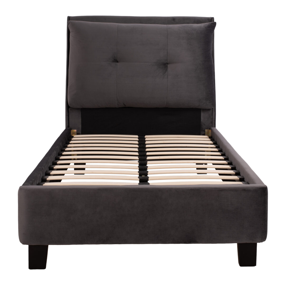 ΚΡΕΒΑΤΙ ΜΕ ΣΤΡΩΜΑ RILEY HM21282.01 ΓΚΡΙ ΒΕΛΟΥΔΟ--ΓΙΑ 90x200εκ - Image 4