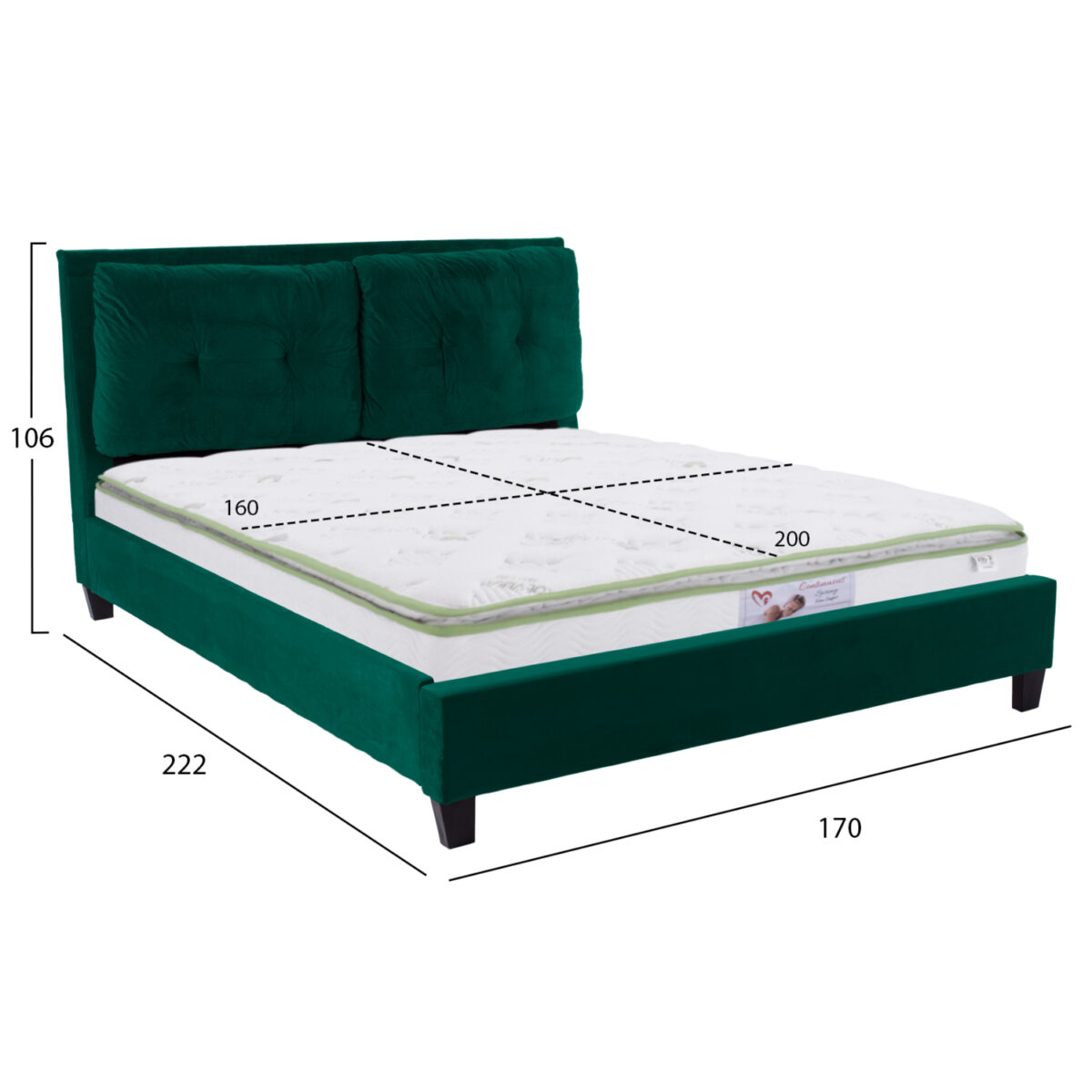 ΚΡΕΒΑΤΙ ΜΕ ΣΤΡΩΜΑ BILLIE HM21284.06 ΚΥΠΑΡΙΣΣΙ ΒΕΛΟΥΔΟ--ΓΙΑ 160x200εκ - Image 3