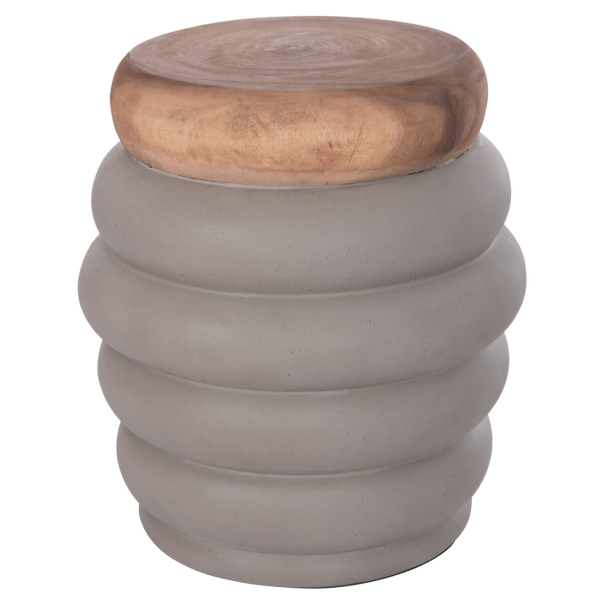 ΣΚΑΜΠΟ PUFFAT HM18172.03 FIBER CEMENT ΓΚΡΙ- ΞΥΛΟ TEAK TOP Φ45x46Υεκ. - Image 9