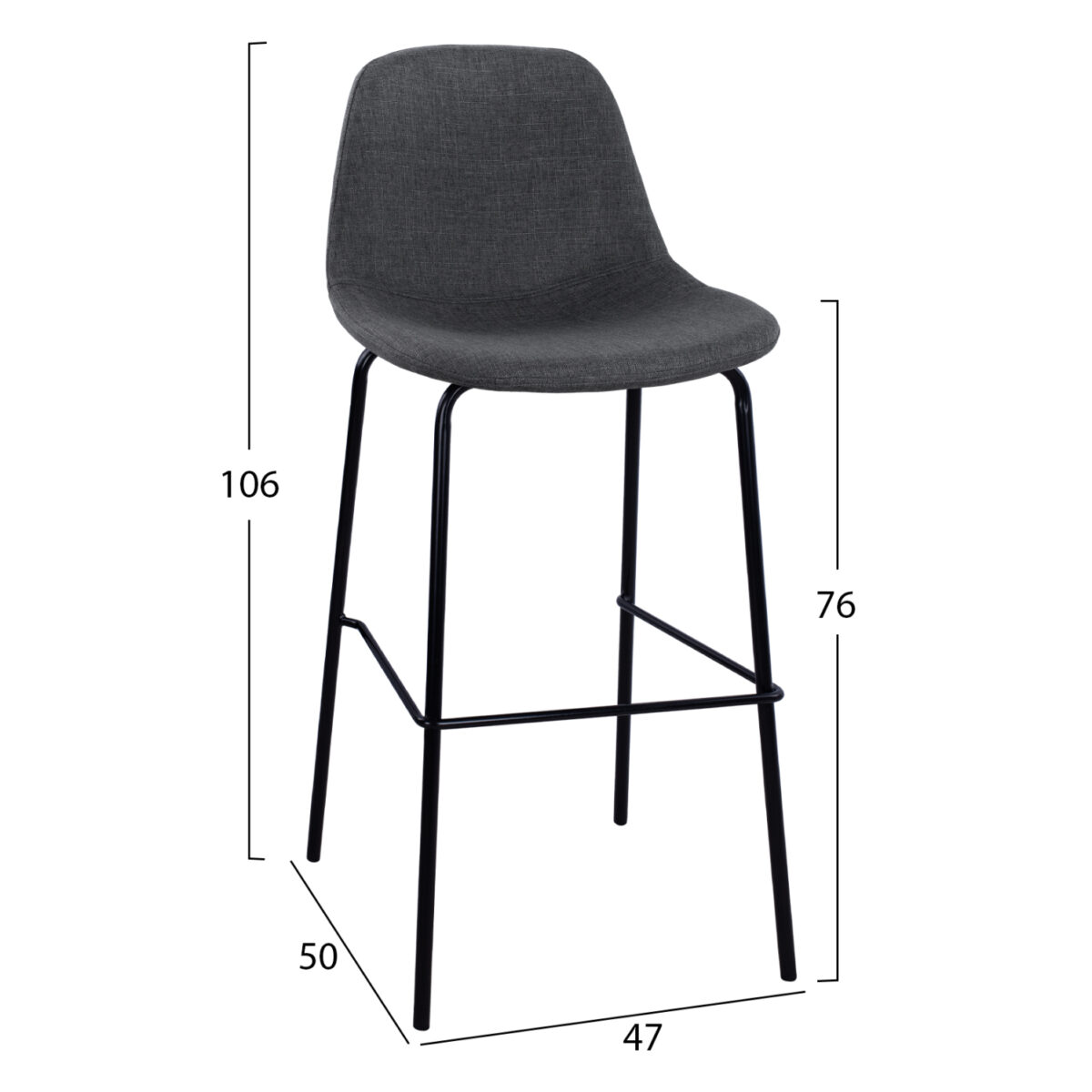 ΣΚΑΜΠΟ VINCENT HM8579.10 ΜΕ ΜΕΤΑΛΛΙΚΟ ΣΚΕΛΕΤΟ ΚΑΙ ΥΦΑΣΜΑ ΣΕ ΓΚΡΙ ΧΡΩΜΑ 47Χ50Χ106Υεκ. - Image 2