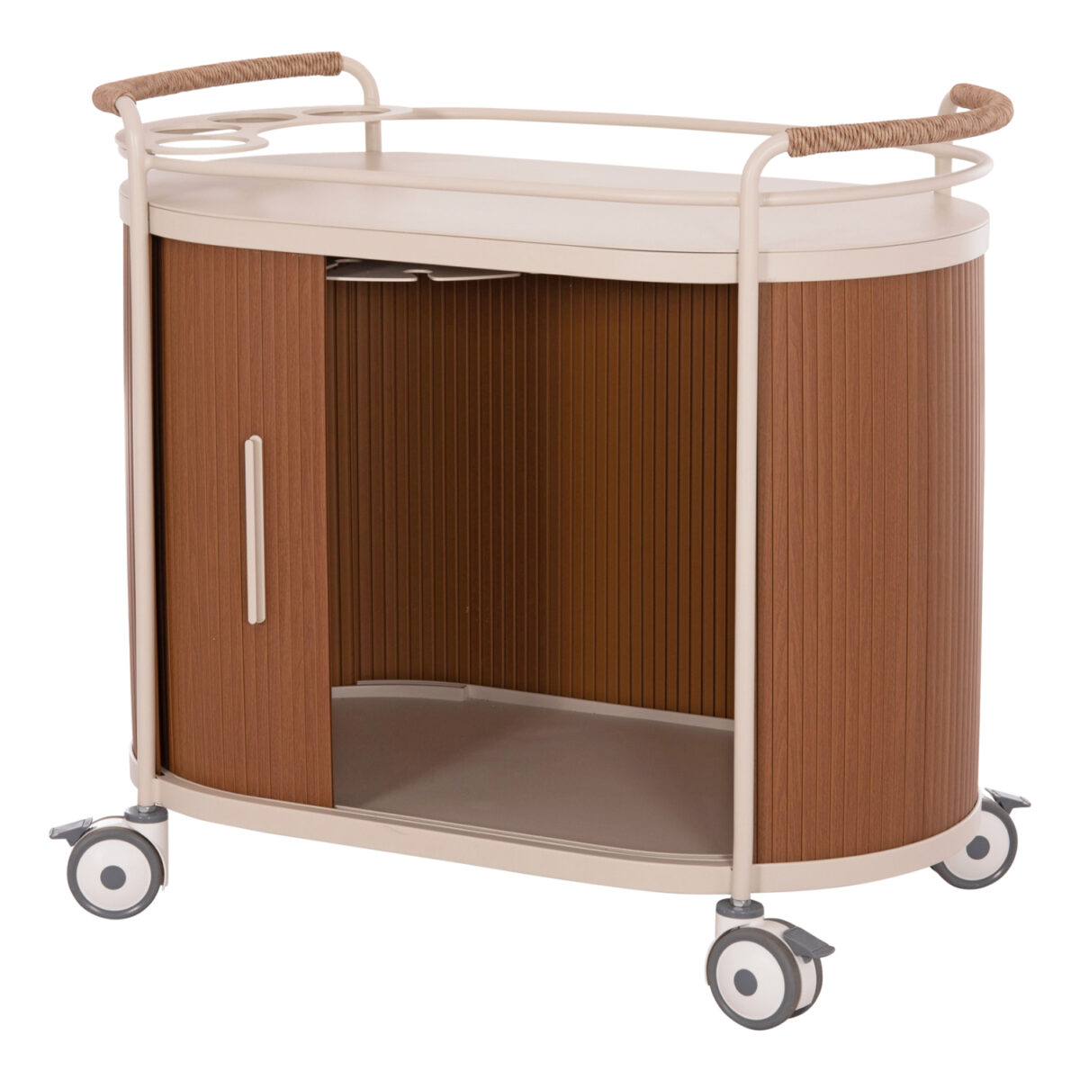 ΜΠΟΥΦΕΣ-ΤΡΟΛΛΕΥ ΜΕ ΡΟΔΑΚΙΑ DESTINY SM6321 ΑΛΟΥΜΙΝΙΟ ΕΚΡΟΥ-SINTERED STONE TOP 100x54x87Υ