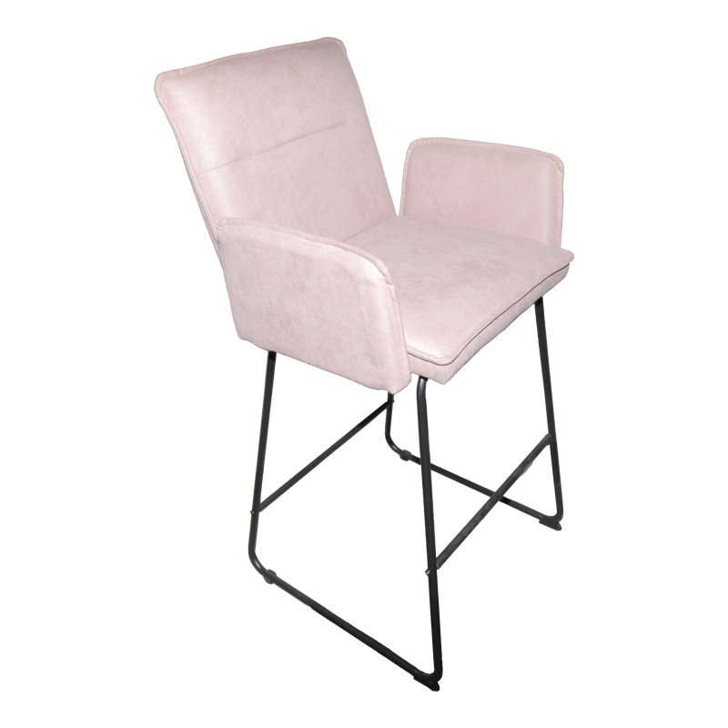 Σκαμπό μπαρ Essential  ύφασμα σαπιο μήλο-πόδι μαύρο μεταλλικό 57x64.5x107εκ