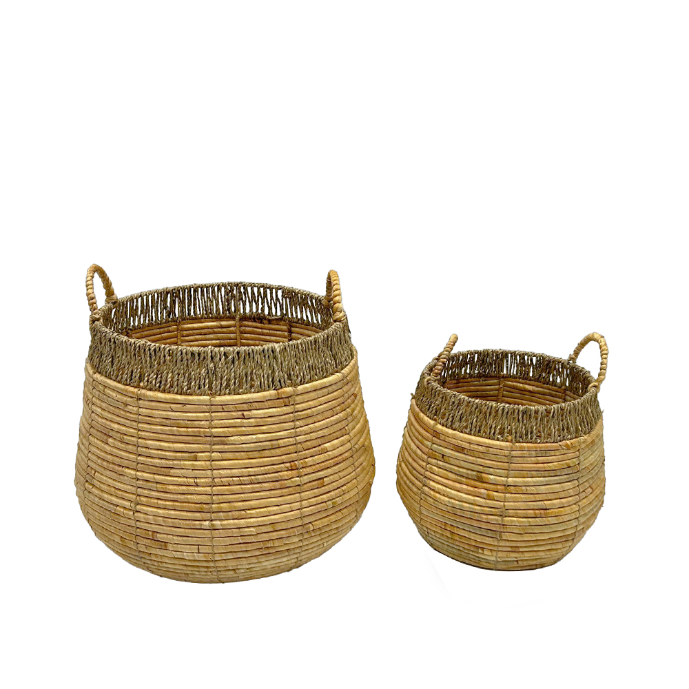 RAFFIA ΚΑΛΑΘΙ ΥΑΚΙΝΘΟΥ SET 2ΤΜΧ 46x46x45cm ΥΑΚΙΝΘΟΣ ΦΥΣΙΚΟ