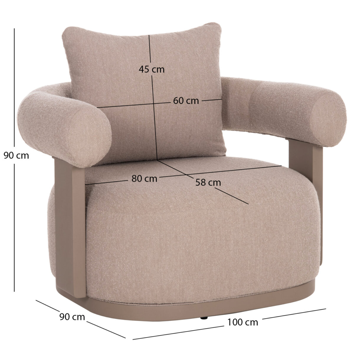 ΠΟΛΥΘΡΟΝΑ ΑΛΟΥΜΙΝΙΟΥ ΠΕΡΙΣΤΡΕΦΟΜΕΝΗ DECCARD SM6461.02 ΜΠΕΖ 98x92x69Υεκ. - Image 2