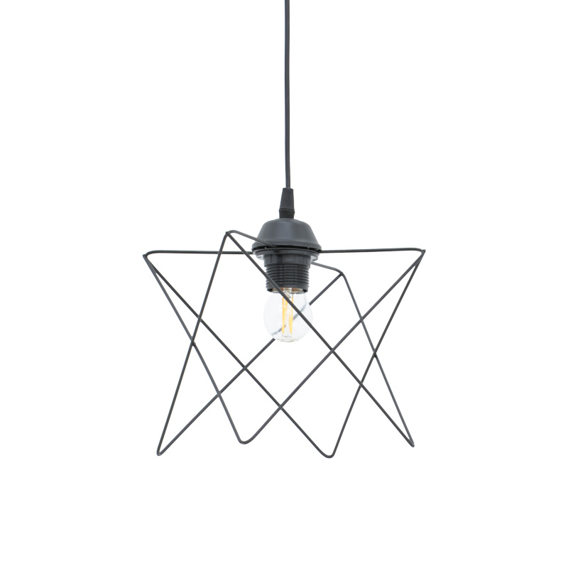 Φωτιστικό οροφής Langit  Ε27 μέταλλο μάυρο 18x18x65εκ