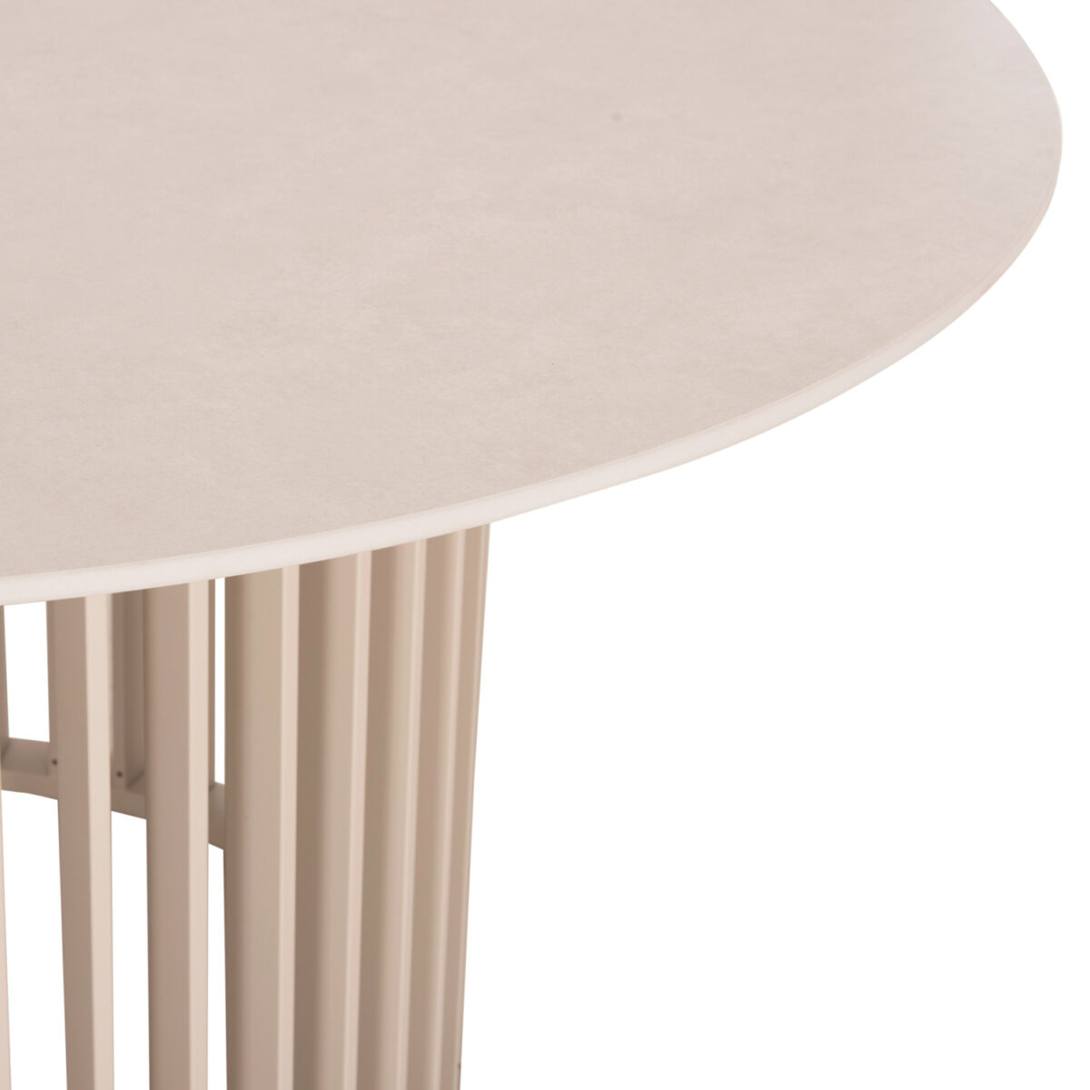 ΤΡΑΠΕΖΙ ΣΤΡΟΓΓΥΛΟ ΣΕΙΡΑ ETERNITY SM6177.01 IVORY ΑΛΟΥΜΙΝΙΟ & SINTERED STONE Φ140εκ - Image 4