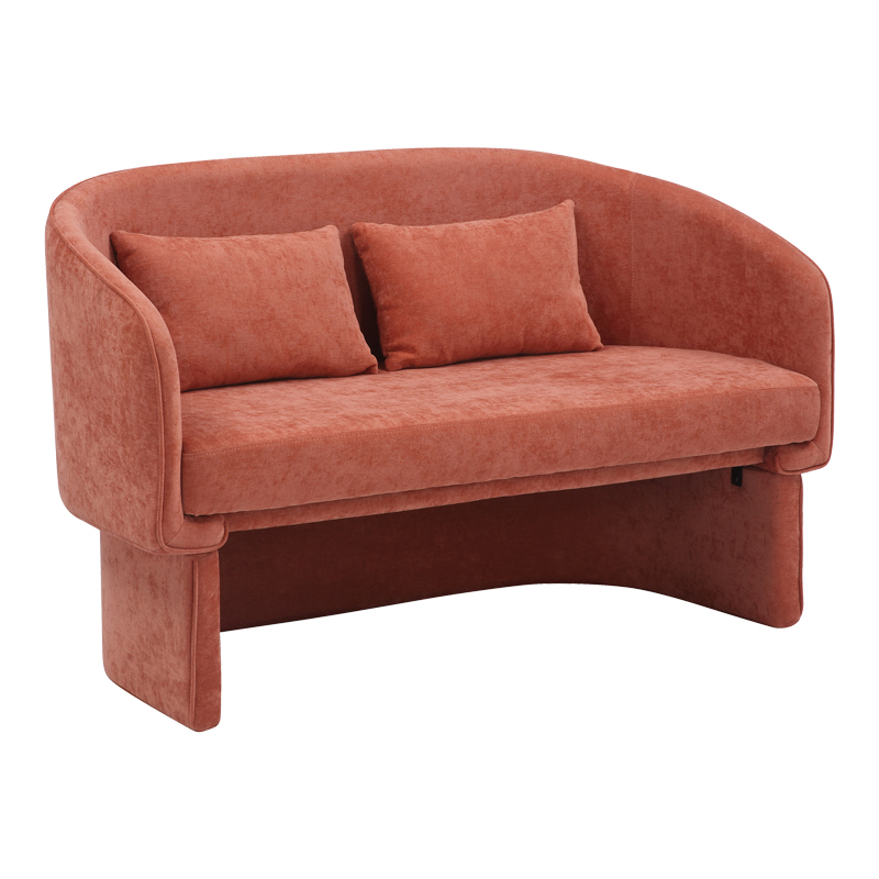 Καναπές διθέσιος Playmob  ύφασμα σε κεραμιδί απόχρωση 128x65x79εκ