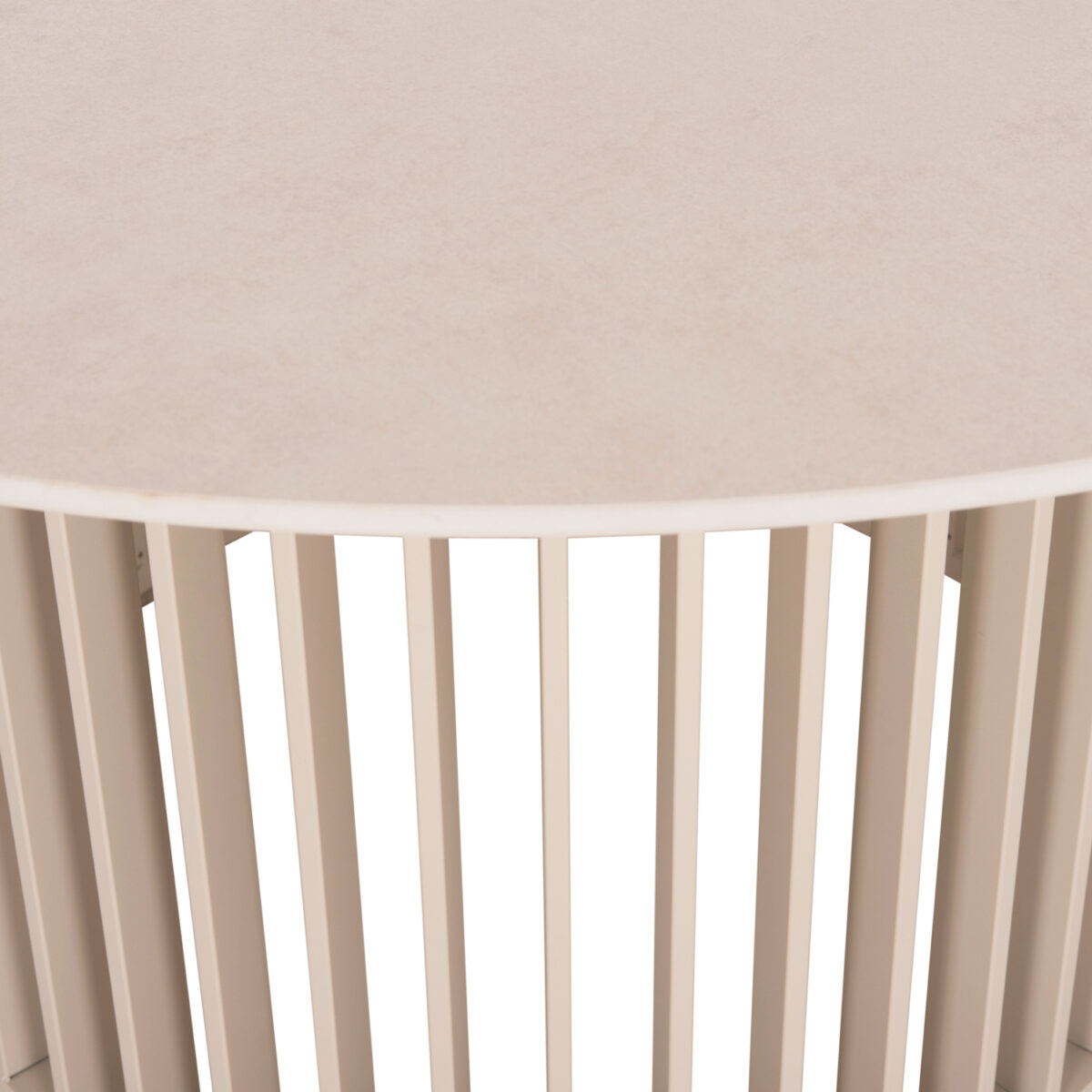 ΤΡΑΠΕΖΙ ΣΤΡΟΓΓΥΛΟ ΣΕΙΡΑ ETERNITY SM6177.01 IVORY ΑΛΟΥΜΙΝΙΟ & SINTERED STONE Φ140εκ - Image 6