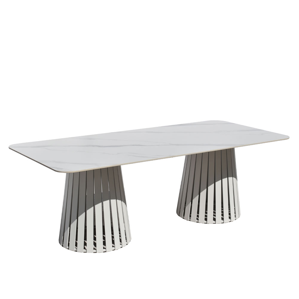 EURORA ΤΡΑΠΕΖΙ ΛΕΥΚΟ ΜΕ ΟΨΗ ΜΑΡΜΑΡΟΥ ΛΕΥΚΟ 220x100x75cm