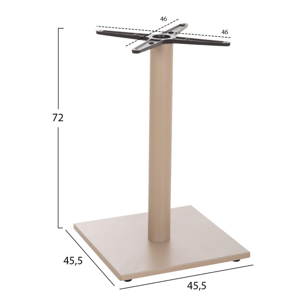 ΒΑΣΗ ΤΡΑΠΕΖΙΟΥ ΑΛΟΥΜΙΝΙΟΥ HM475.25 ΚΑΠΟΥΤΣΙΝΟ 46x46x72Υεκ. ΣΤΑΥΡΟΣ 46Χ46εκ - Image 2