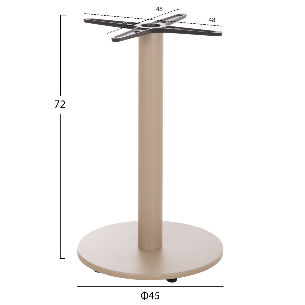 ΒΑΣΗ ΤΡΑΠΕΖΙΟΥ ΑΛΟΥΜΙΝΙΟΥ ΣΤΡΟΓΓΥΛΗ ΚΑΠΟΥΤΣΙΝΟ HM476.25 ΣΤΑΥΡΟΣ 48Χ48εκ Φ45Χ72Υεκ. - Image 2