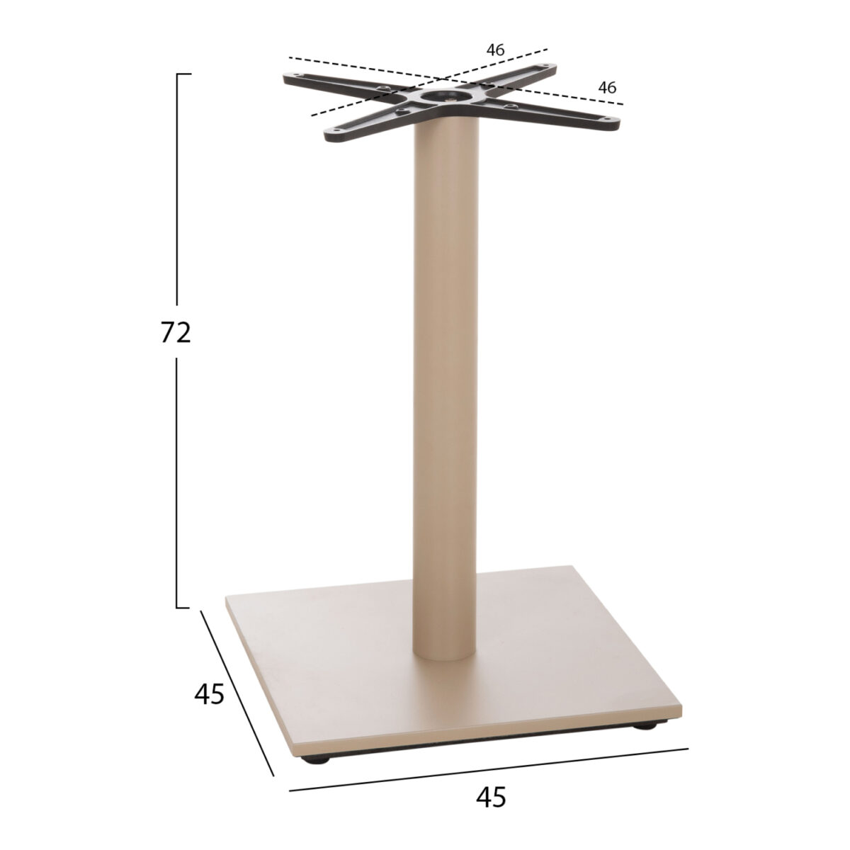 ΒΑΣΗ ΤΡΑΠΕΖΙΟΥ HM438.25 ΜΕΤΑΛΛΟ ΚΑΠΟΥΤΣΙΝΟ ΜΑΤ-ΡΕΓΟΥΛΑΤΟΡΟΙ 46x46x72Yεκ. - Image 2