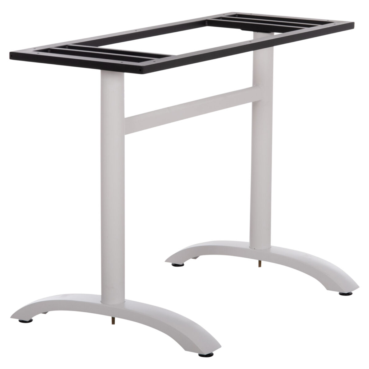 ΒΑΣΗ ΤΡΑΠΕΖΙΟΥ ΜΕΤΑΛΛΙΚΗ ΔΙΠΛΗ HM461.12 ΛΕΥΚΗ ΜΕ ΡΕΓΟΥΛΑΤΟΡΟΥΣ 100x60x73Υεκ. - Image 4