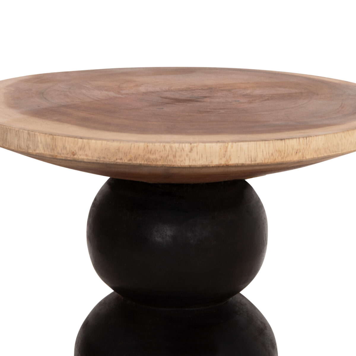 ΒΟΗΘΗΤΙΚΟ ΤΡΑΠΕΖΑΚΙ ΣΤΡΟΓΓΥΛΟ JACKY HM9890 SUAR ΞΥΛΟ ΦΥΣΙΚΟ & ΜΑΥΡΟ Φ40x45,5Υεκ. - Image 4