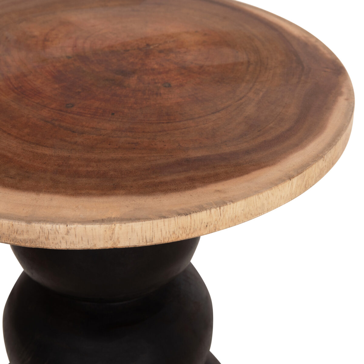 ΒΟΗΘΗΤΙΚΟ ΤΡΑΠΕΖΑΚΙ ΣΤΡΟΓΓΥΛΟ JACKY HM9890 SUAR ΞΥΛΟ ΦΥΣΙΚΟ & ΜΑΥΡΟ Φ40x45,5Υεκ. - Image 6