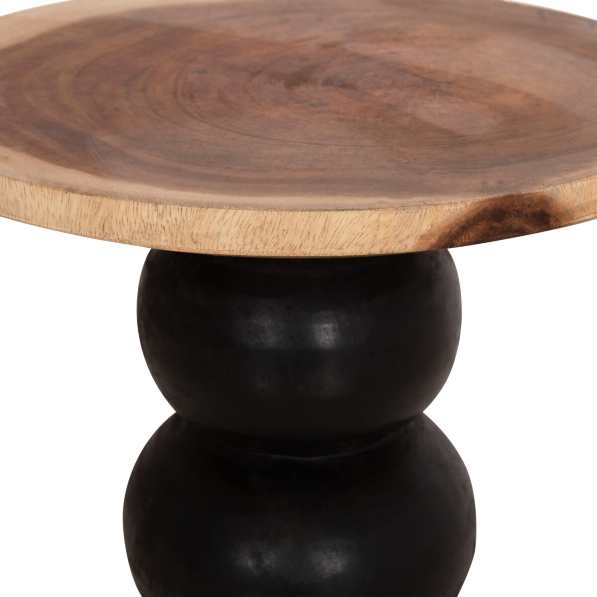 ΒΟΗΘΗΤΙΚΟ ΤΡΑΠΕΖΑΚΙ ΣΤΡΟΓΓΥΛΟ JACKY HM9890 SUAR ΞΥΛΟ ΦΥΣΙΚΟ & ΜΑΥΡΟ Φ40x45,5Υεκ. - Image 7