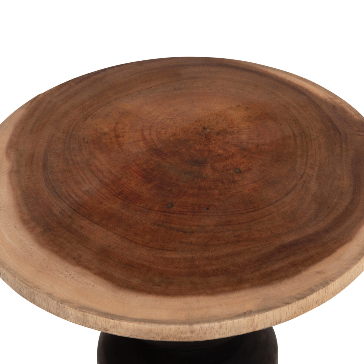 ΒΟΗΘΗΤΙΚΟ ΤΡΑΠΕΖΑΚΙ ΣΤΡΟΓΓΥΛΟ JACKY HM9890 SUAR ΞΥΛΟ ΦΥΣΙΚΟ & ΜΑΥΡΟ Φ40x45,5Υεκ. - Image 9