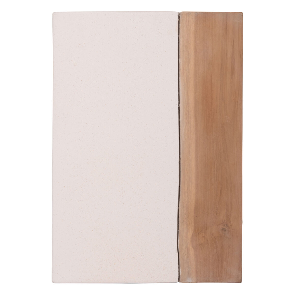 ΒΟΗΘΗΤΙΚΟ ΤΡΑΠΕΖΙ LEIA HM18163.02 FIBER CEMENT ΛΕΥΚΟ-ΞΥΛΟ TEAK 32.5x32.5x46Υεκ. - Image 3