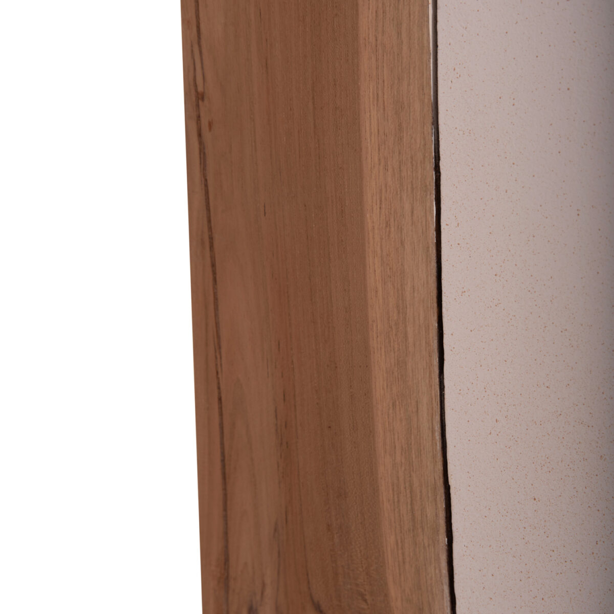 ΒΟΗΘΗΤΙΚΟ ΤΡΑΠΕΖΙ LEIA HM18163.02 FIBER CEMENT ΛΕΥΚΟ-ΞΥΛΟ TEAK 32.5x32.5x46Υεκ. - Image 9