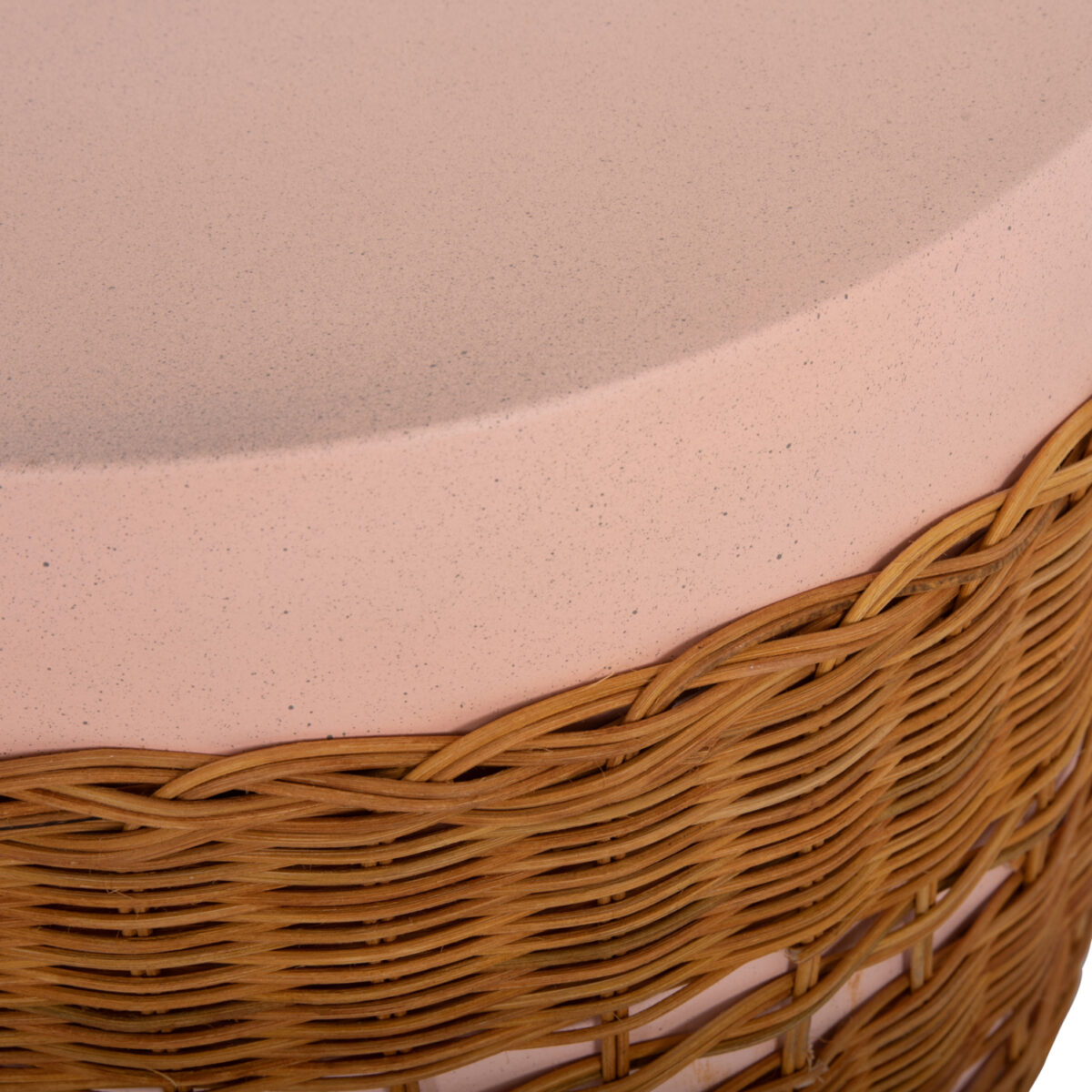 ΒΟΗΘΗΤΙΚΟ ΤΡΑΠΕΖΙ VILHENA HM18166 FIBER CEMENT ΡΟΖ-RATTAN ΦΥΣΙΚΟ Φ44.5x45Υεκ. - Image 9