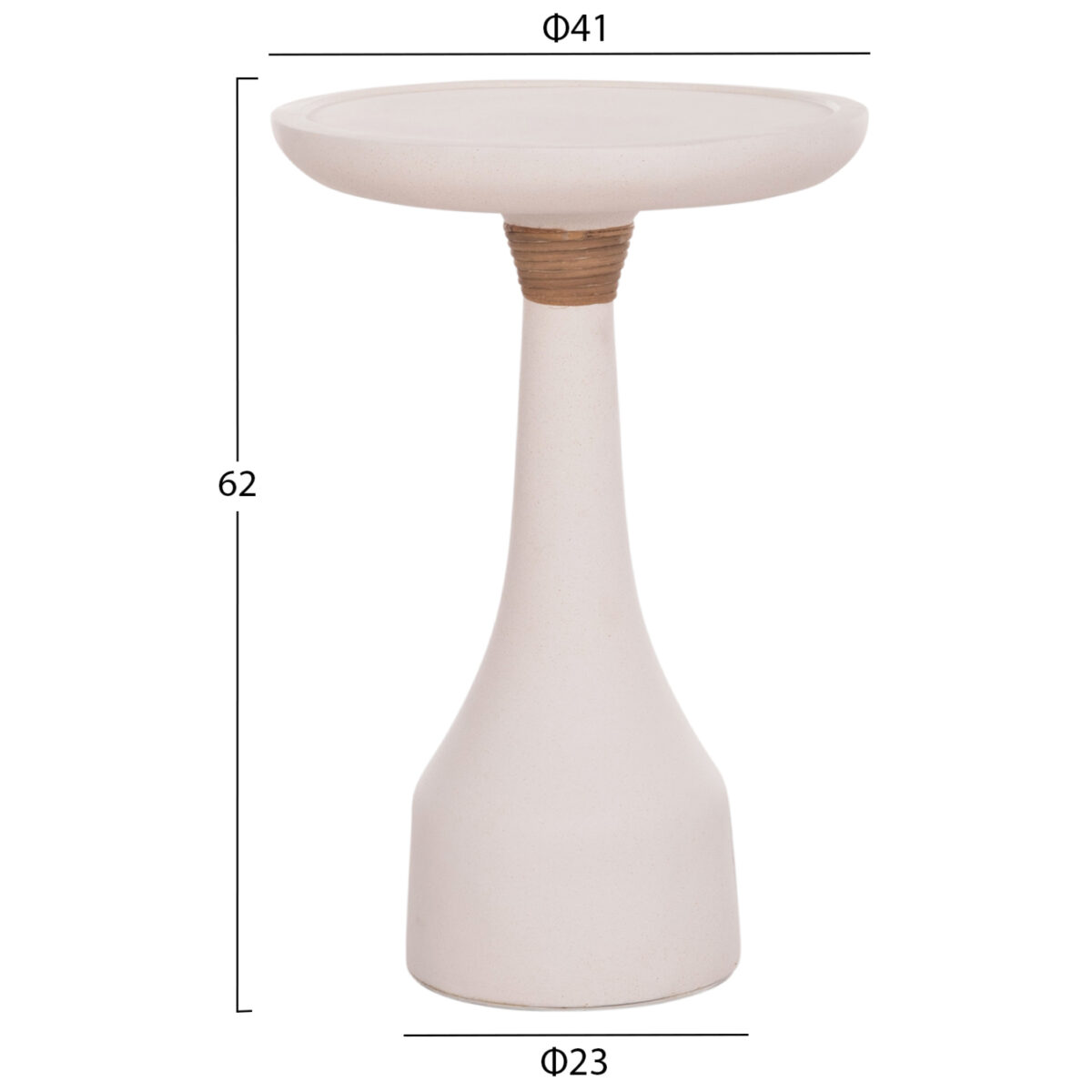 ΒΟΗΘΗΤΙΚΟ ΤΡΑΠΕΖΙ ΓΙΑ ΛΑΜΠΑΤΕΡ TORG HM18170.02 FIBER CEMENT ΛΕΥΚΟ Φ41x62Υεκ. - Image 2