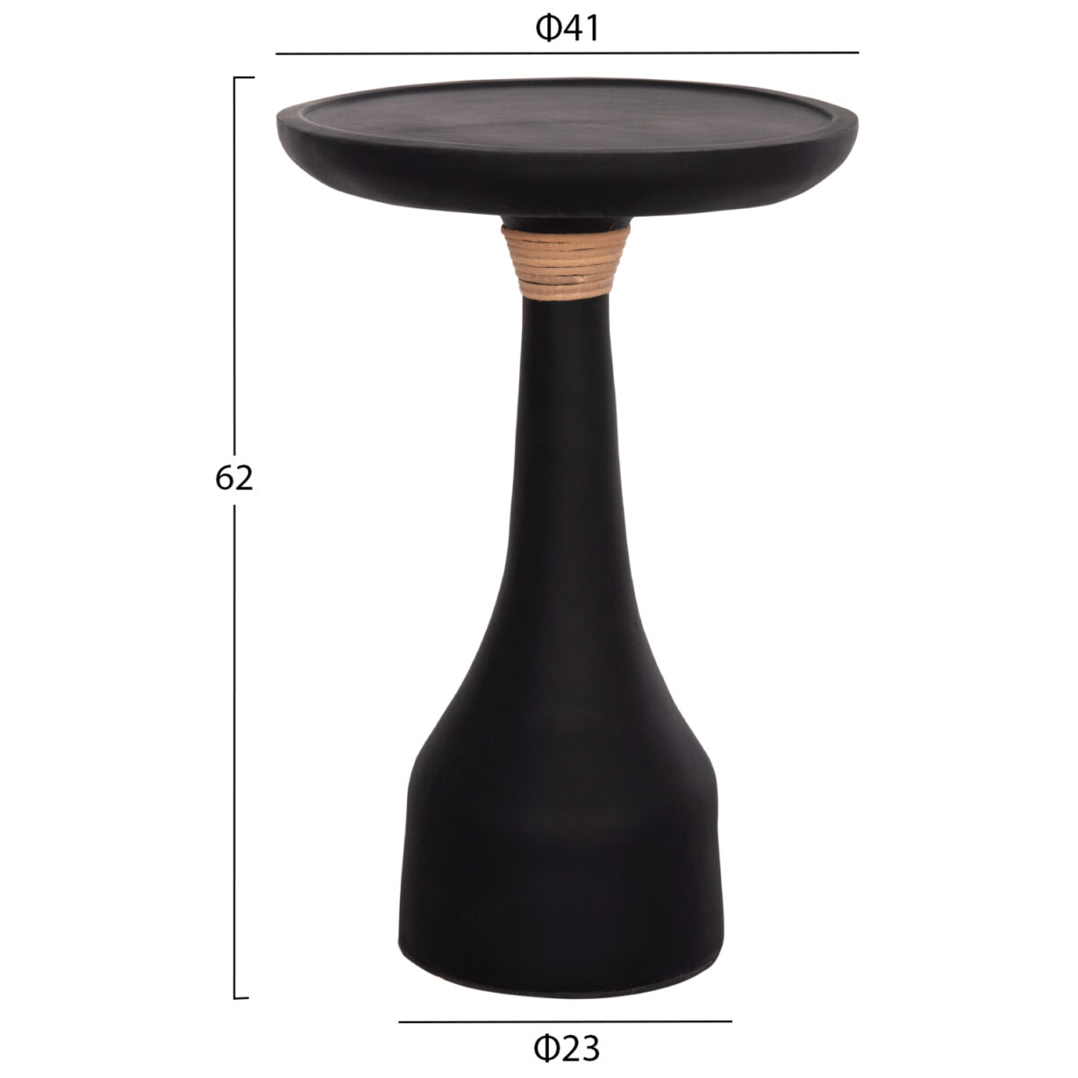 ΒΟΗΘΗΤΙΚΟ ΤΡΑΠΕΖΙ ΓΙΑ ΛΑΜΠΑΤΕΡ TORG HM18170.01 FIBER CEMENT ΜΑΥΡΟ Φ41x62Υεκ. - Image 2