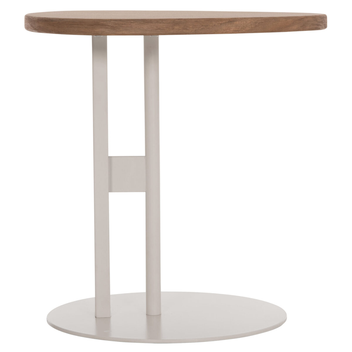 ΒΟΗΘΗΤΙΚΟ ΤΡΑΠΕΖΙ ΟΒΑΛ ALPER HM18328 MDF SONAMA--ΜΕΤΑΛΛΟ ΛΕΥΚΟ 50x50x51Υεκ. - Image 3