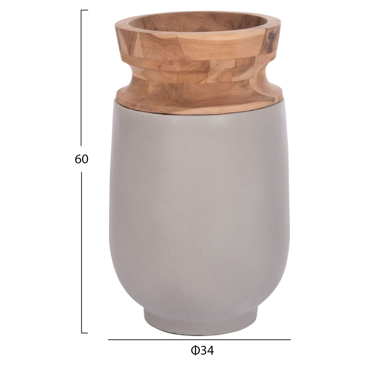 ΔΙΑΚΟΣΜΗΤΙΚΑ ΒΑΖΑ ΔΑΠΕΔΟΥ 2ΤΜΧ LINTER HM21140.03 FIBER CEMENT ΓΚΡΙ-ΞΥΛΟ ΤΕΑΚ 47Υ & 60Υεκ - Image 3