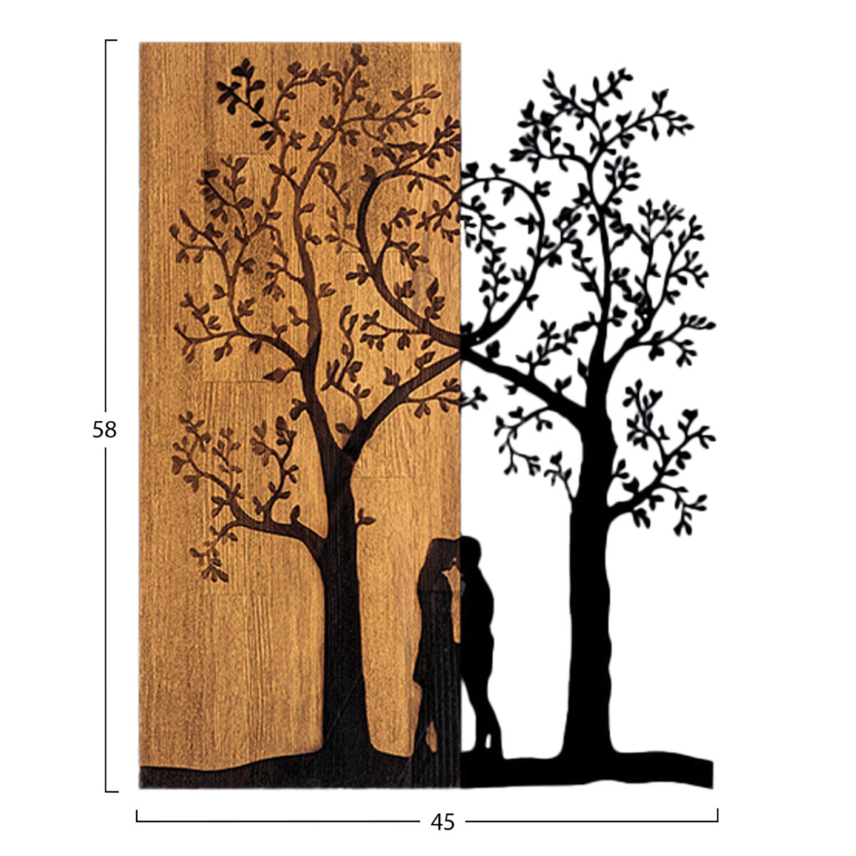 ΔΙΑΚΟΣΜΗΤΙΚΟ ΤΟΙΧΟΥ HM4753-ΜΕΤΑΛΛΟ ΜΑΥΡΟ-ΞΥΛΟ 45x3(βάθος)x58Υεκ. - Image 3