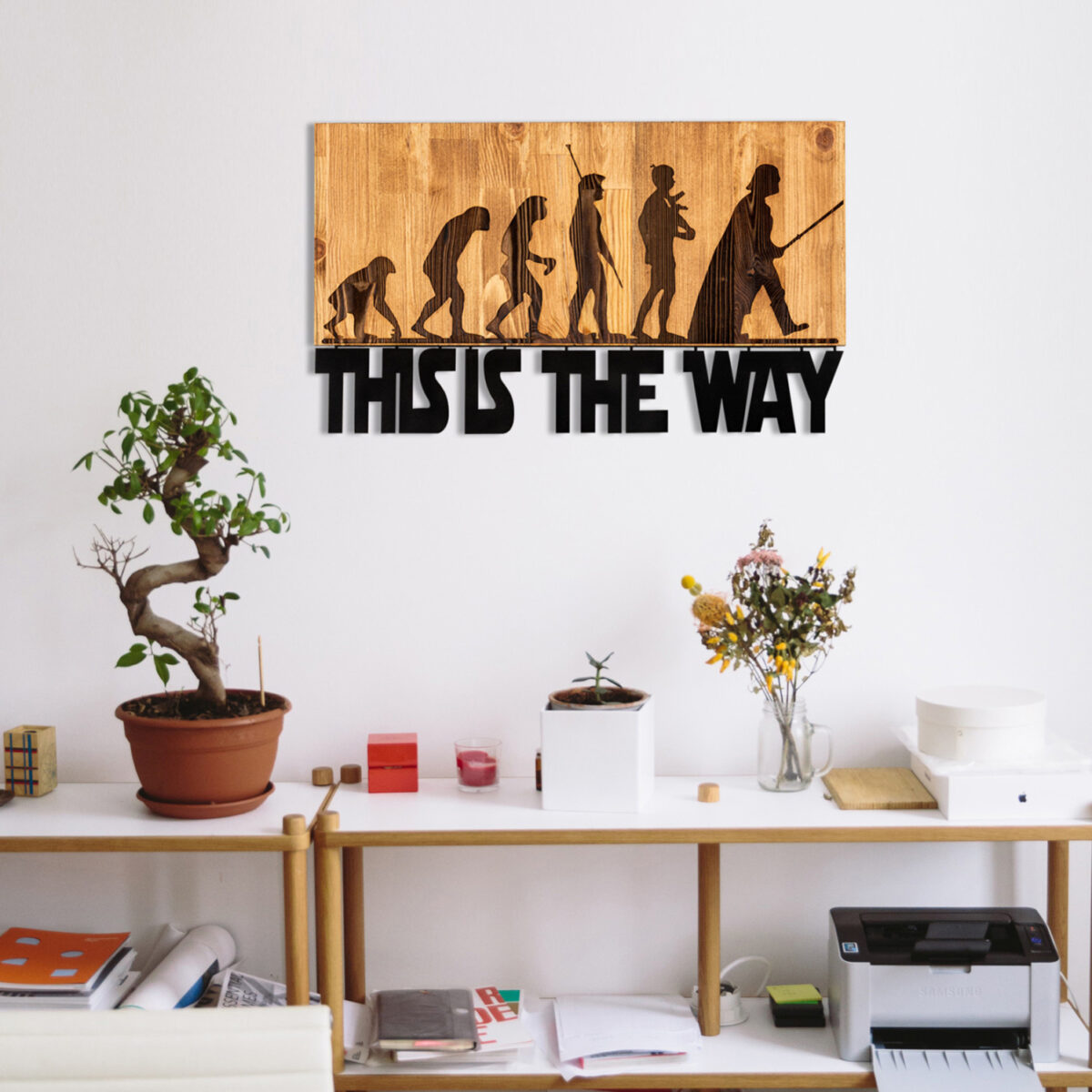 ΔΙΑΚΟΣΜΗΤΙΚΟ ΤΟΙΧΟΥ HM4809-ΦΥΛΛΑ ΜΕΤΑΛΛΟΥ ΜΑΥΡΑ-ΞΥΛΟ 58x3(βάθος)x37Υεκ. - Image 2