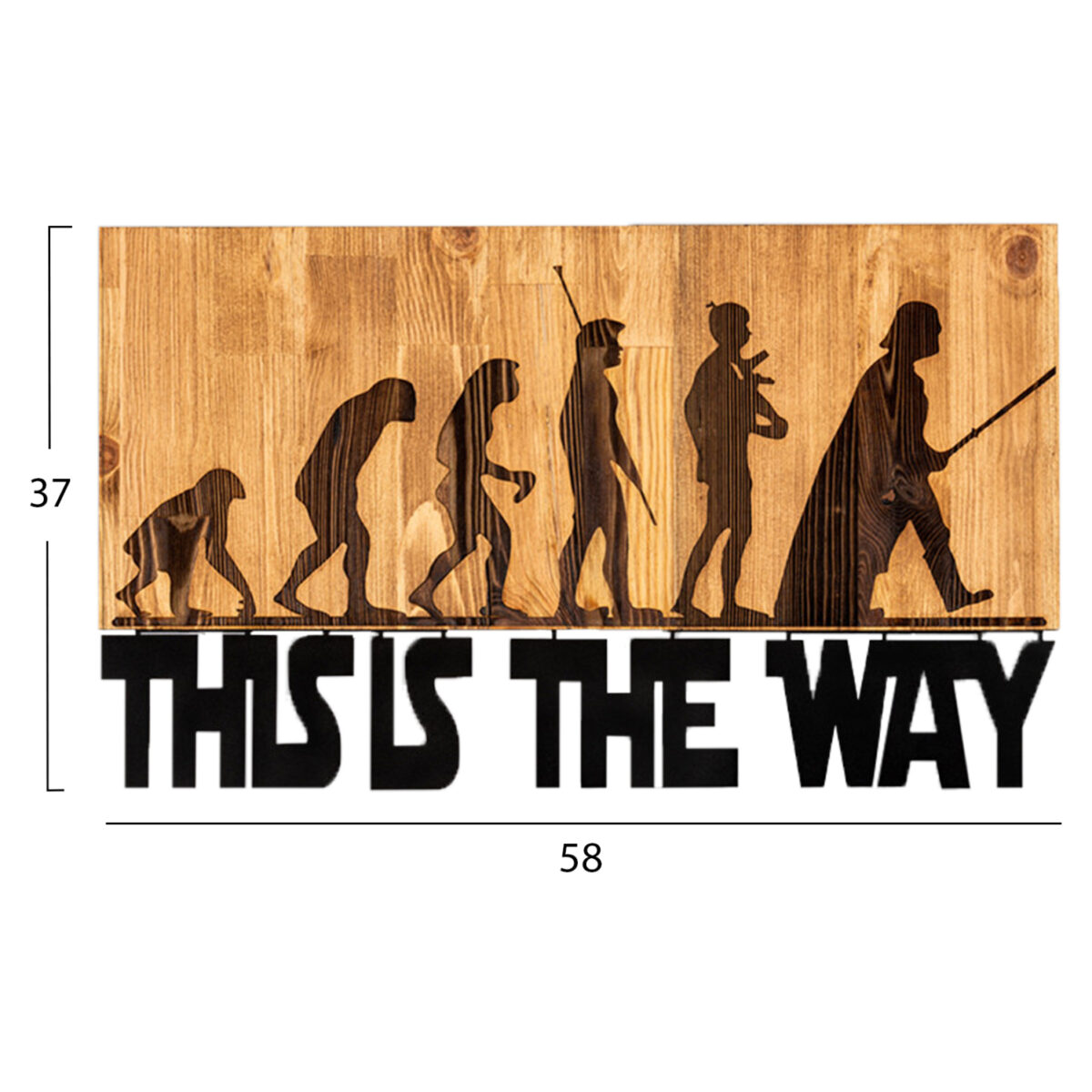 ΔΙΑΚΟΣΜΗΤΙΚΟ ΤΟΙΧΟΥ HM4809-ΦΥΛΛΑ ΜΕΤΑΛΛΟΥ ΜΑΥΡΑ-ΞΥΛΟ 58x3(βάθος)x37Υεκ. - Image 3