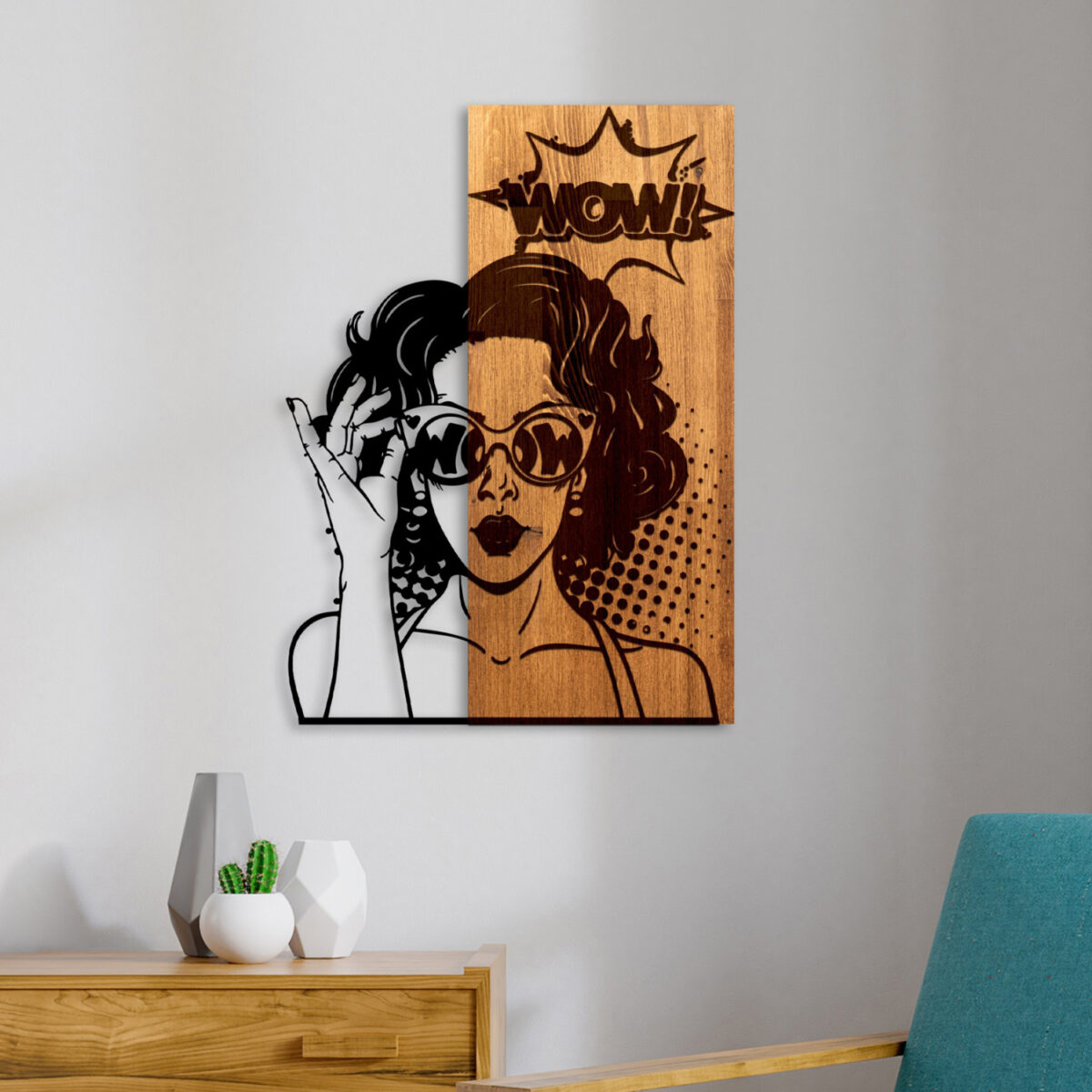 ΔΙΑΚΟΣΜΗΤΙΚΟ ΤΟΙΧΟΥ ΟΨΗ ΓΥΝΑΙΚΑΣ HM4758-ΦΥΛΛΑ ΜΕΤΑΛΛΟΥ ΜΑΥΡΑ-ΞΥΛΟ 42x3(βάθος)x58Υεκ. - Image 2