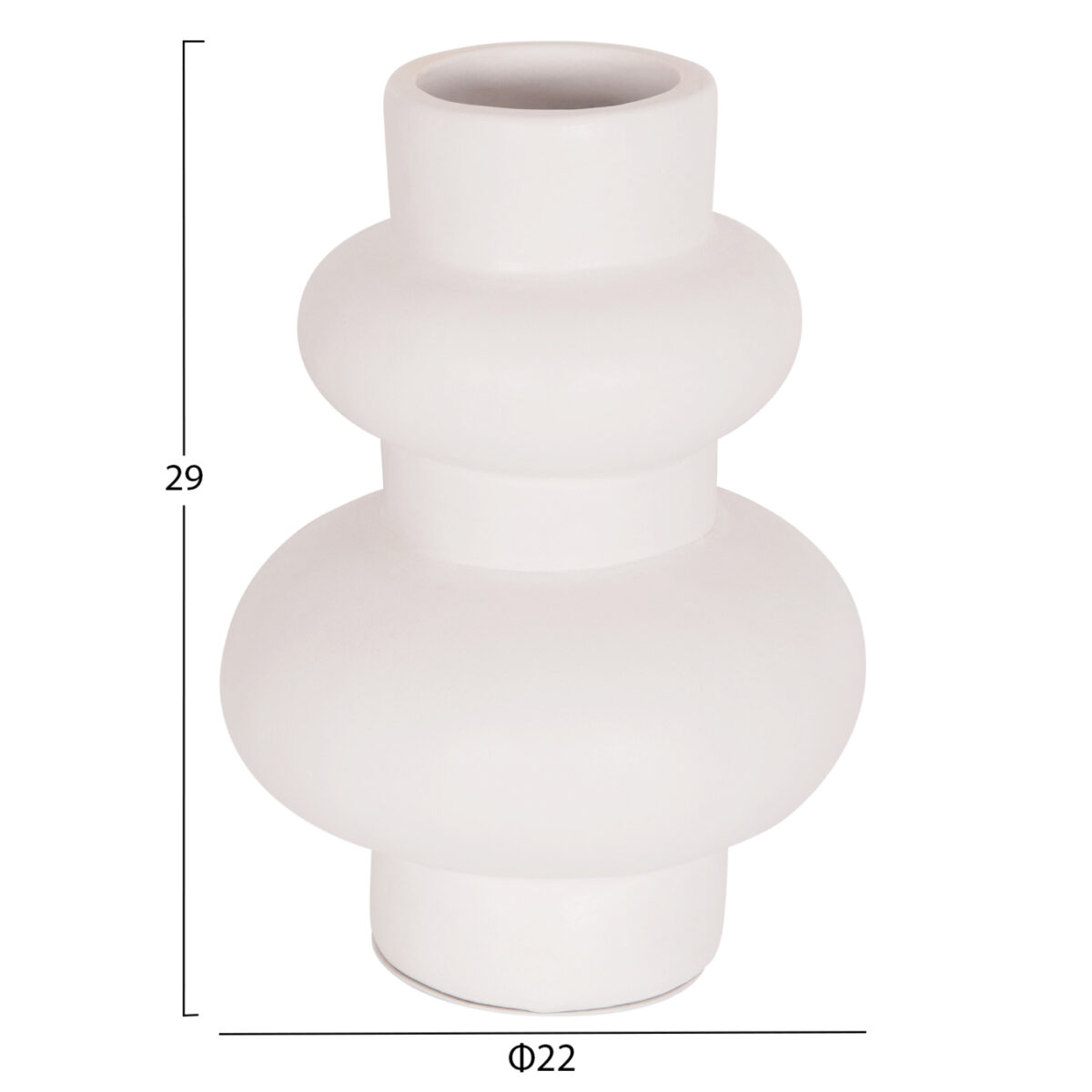 ΕΠΙΤΡΑΠΕΖΙΟ ΔΙΑΚΟΣΜΗΤΙΚΟ ΒΑΖΟ LEMA HM4664.02M ΤΕΡΑΚΟΤΑ ΣΕ ΛΕΥΚΟ--Φ22x29Υεκ. - Image 2