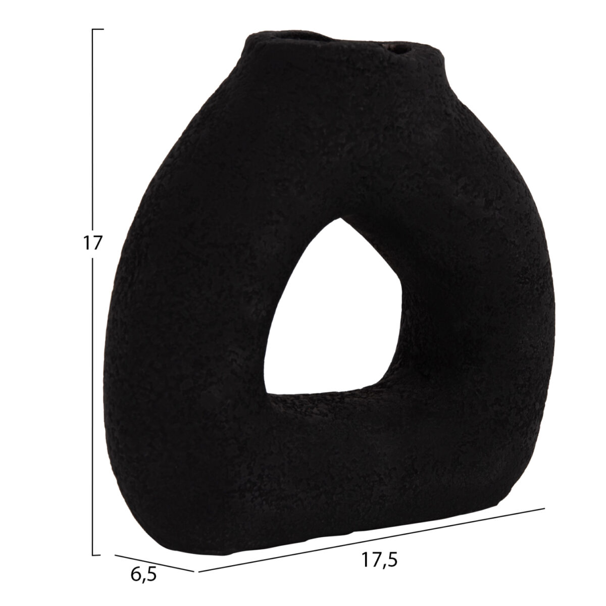 ΕΠΙΤΡΑΠΕΖΙΟ ΔΙΑΚΟΣΜΗΤΙΚΟ ΒΑΖΟ DECANT HM4667.01S ΤΕΡΑΚΟΤΑ ΣΕ ΜΑΥΡΟ--17.5x6.5x17Υεκ. - Image 2