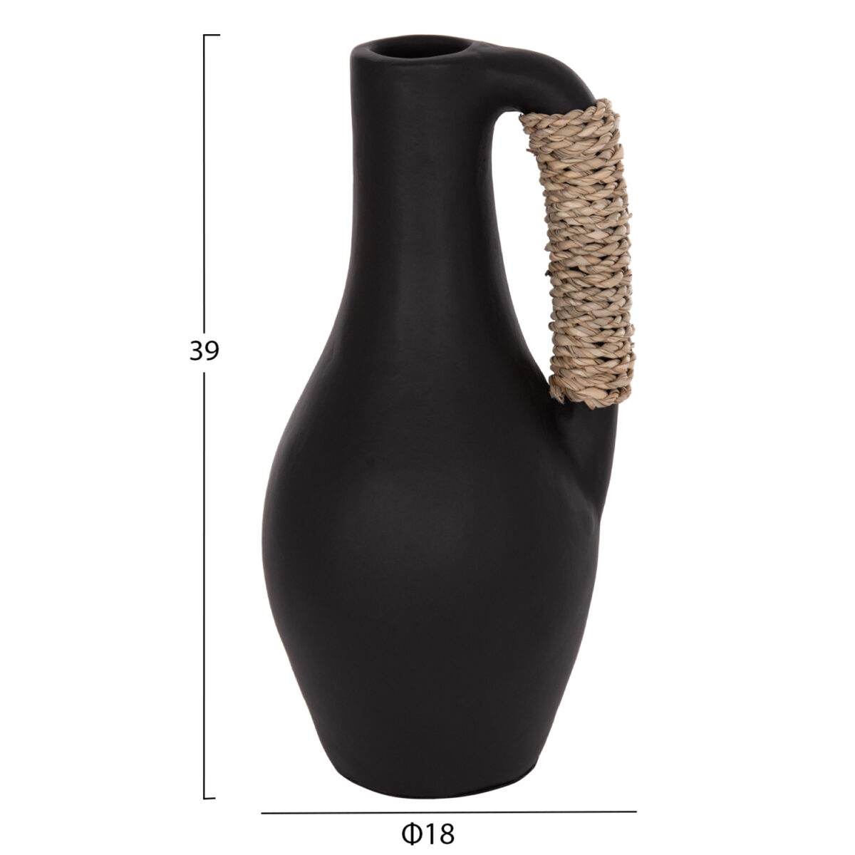 ΕΠΙΤΡΑΠΕΖΙΟ ΔΙΑΚΟΣΜΗΤΙΚΟ ΒΑΖΟ CAMMER HM4687.01L ΤΕΡΑΚΟΤΑ ΣΕ ΜΑΥΡΟ--Φ18x39Υεκ. - Image 2