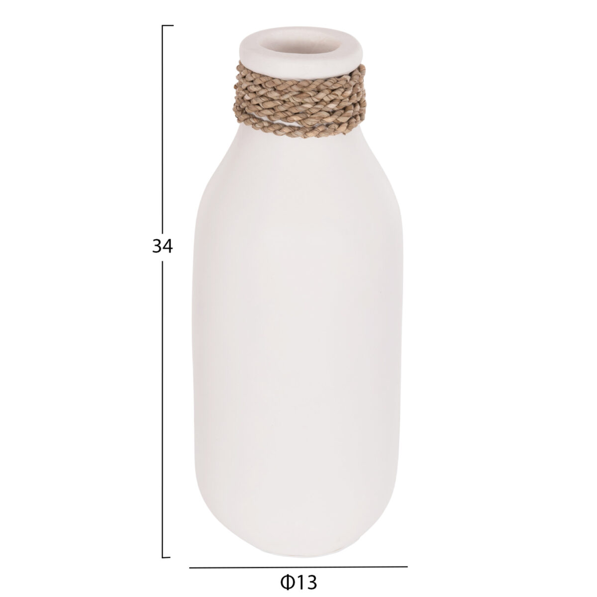 ΕΠΙΤΡΑΠΕΖΙΟ ΔΙΑΚΟΣΜΗΤΙΚΟ ΒΑΖΟ CAMMER HM4687.02M ΤΕΡΑΚΟΤΑ ΣΕ ΛΕΥΚΟ--Φ13x34Υεκ. - Image 2