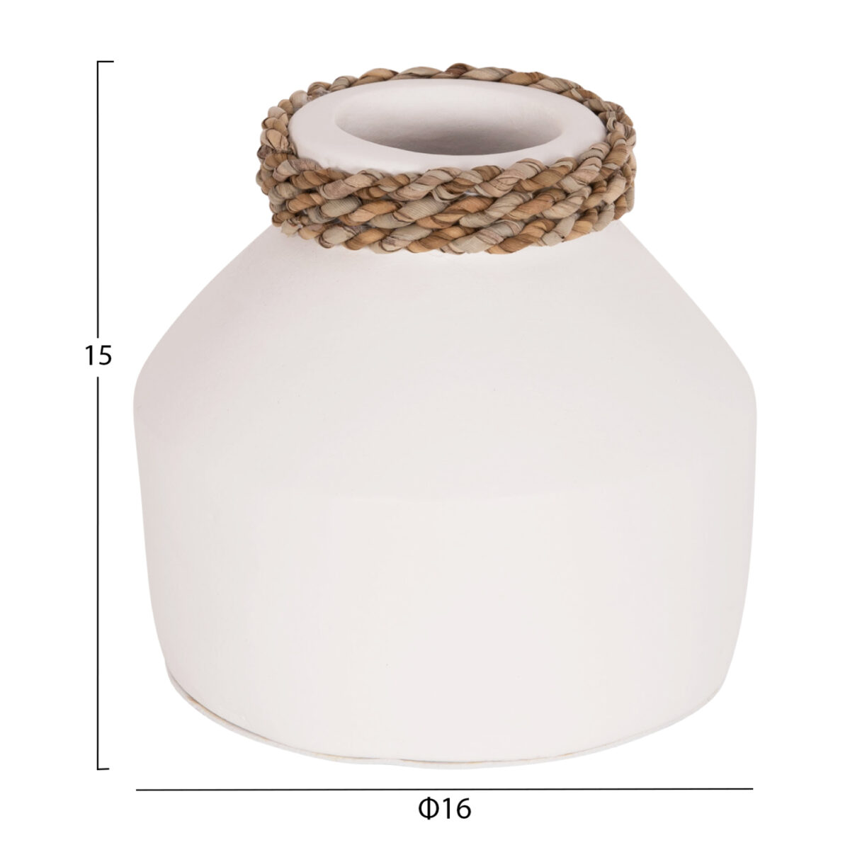 ΕΠΙΤΡΑΠΕΖΙΟ ΔΙΑΚΟΣΜΗΤΙΚΟ ΒΑΖΟ CAMMER HM4687.02XS ΤΕΡΑΚΟΤΑ ΣΕ ΛΕΥΚΟ--Φ16x15Υεκ. - Image 2