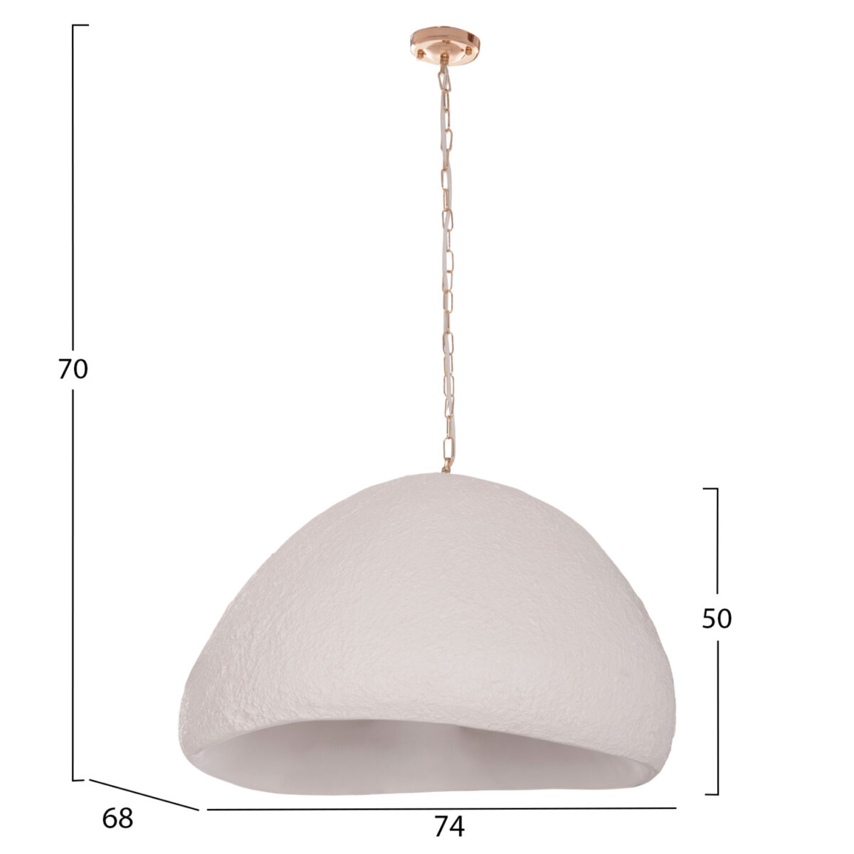 ΦΩΤΙΣΤΙΚΟ ΟΡΟΦΗΣ ΚΡΕΜΑΣΤΟ JAYLEN HM4703.02XL FIBER CEMENT ΛΕΥΚΟ 74x68x50-70Υεκ. - Image 2