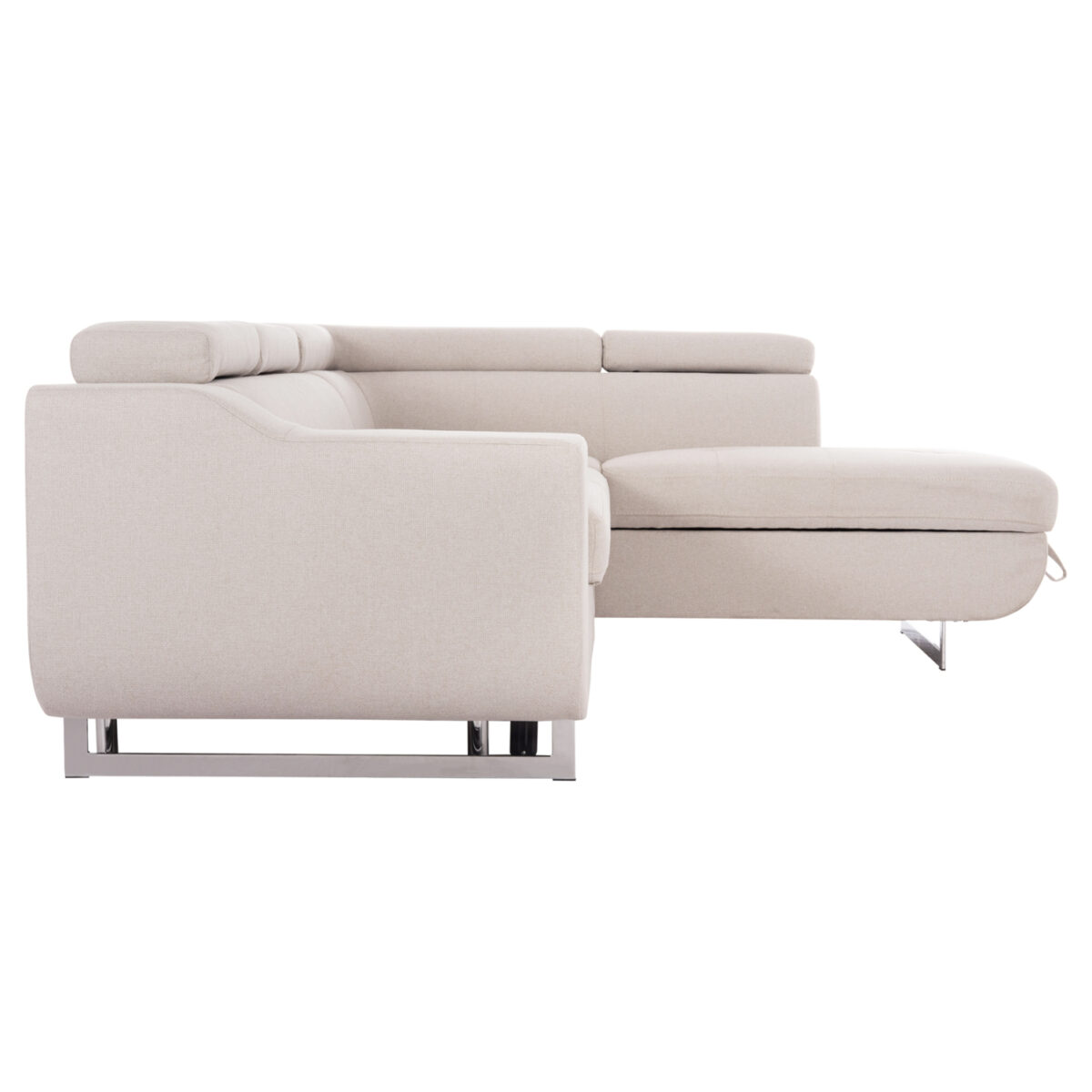 ΓΩΝΙΑΚΟΣ ΚΑΝΑΠΕΣ-ΚΡΕΒΑΤΙ ΜΕ ΑΠΟΘ.ΧΩΡΟ ENCORE HM3301.03R ΜΠΕΖ ΥΦΑΣΜΑ 285x205x90Υεκ. - Image 6